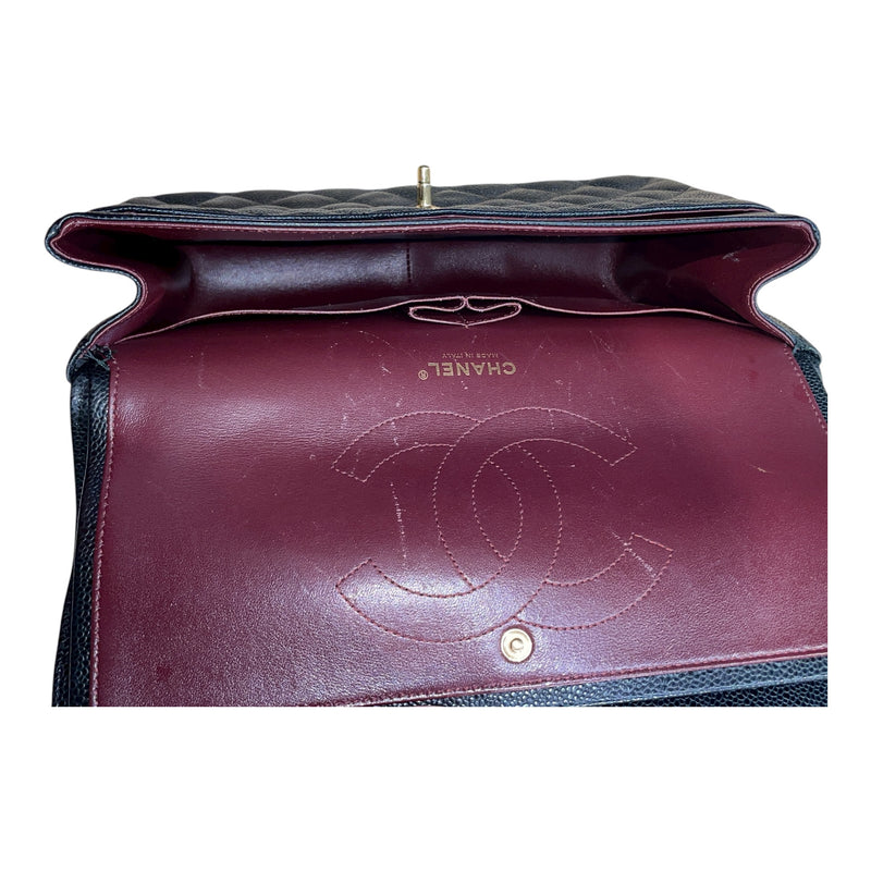 CHANEL/Hand Bag/Leather/BLK/caviar jumbo dbl flap
