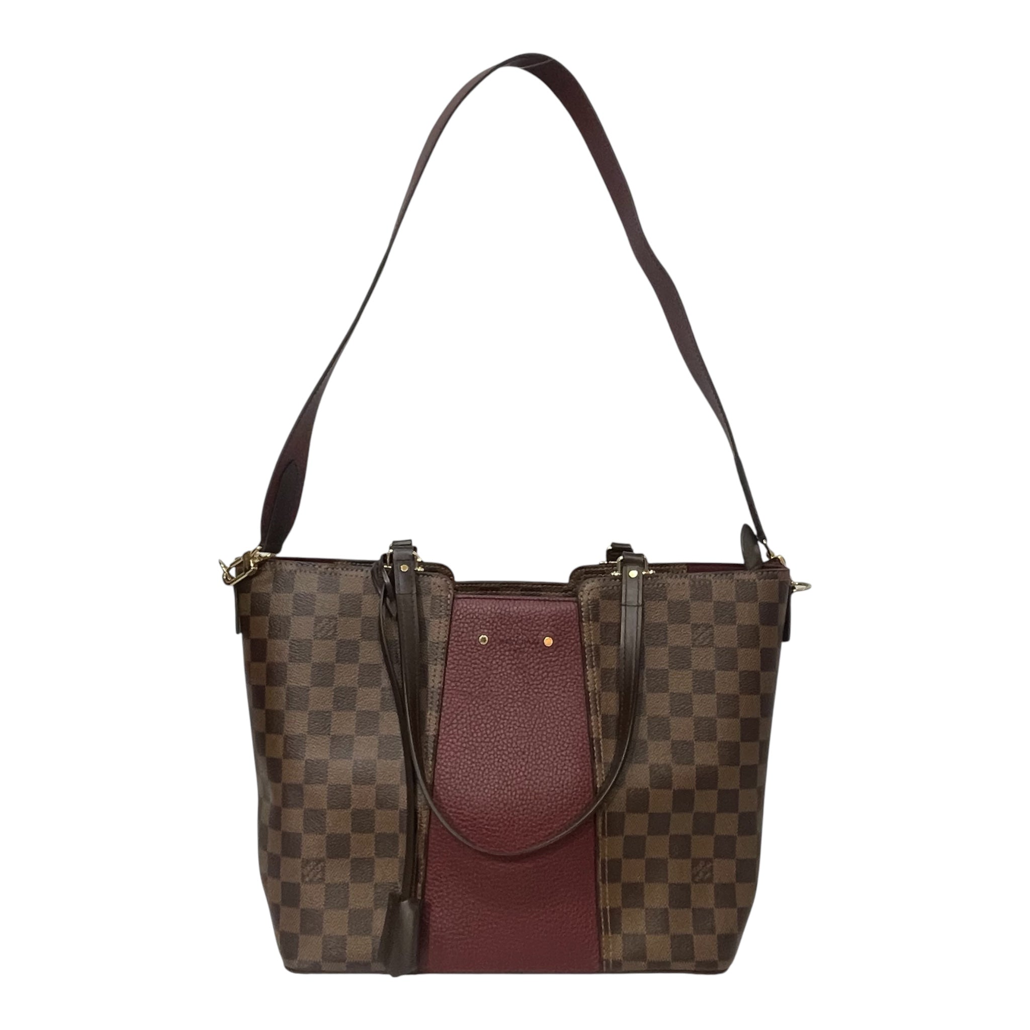 LOUIS VUITTON/Tote Bag/Gingham Check/Leather/BRW/Jersey tote
