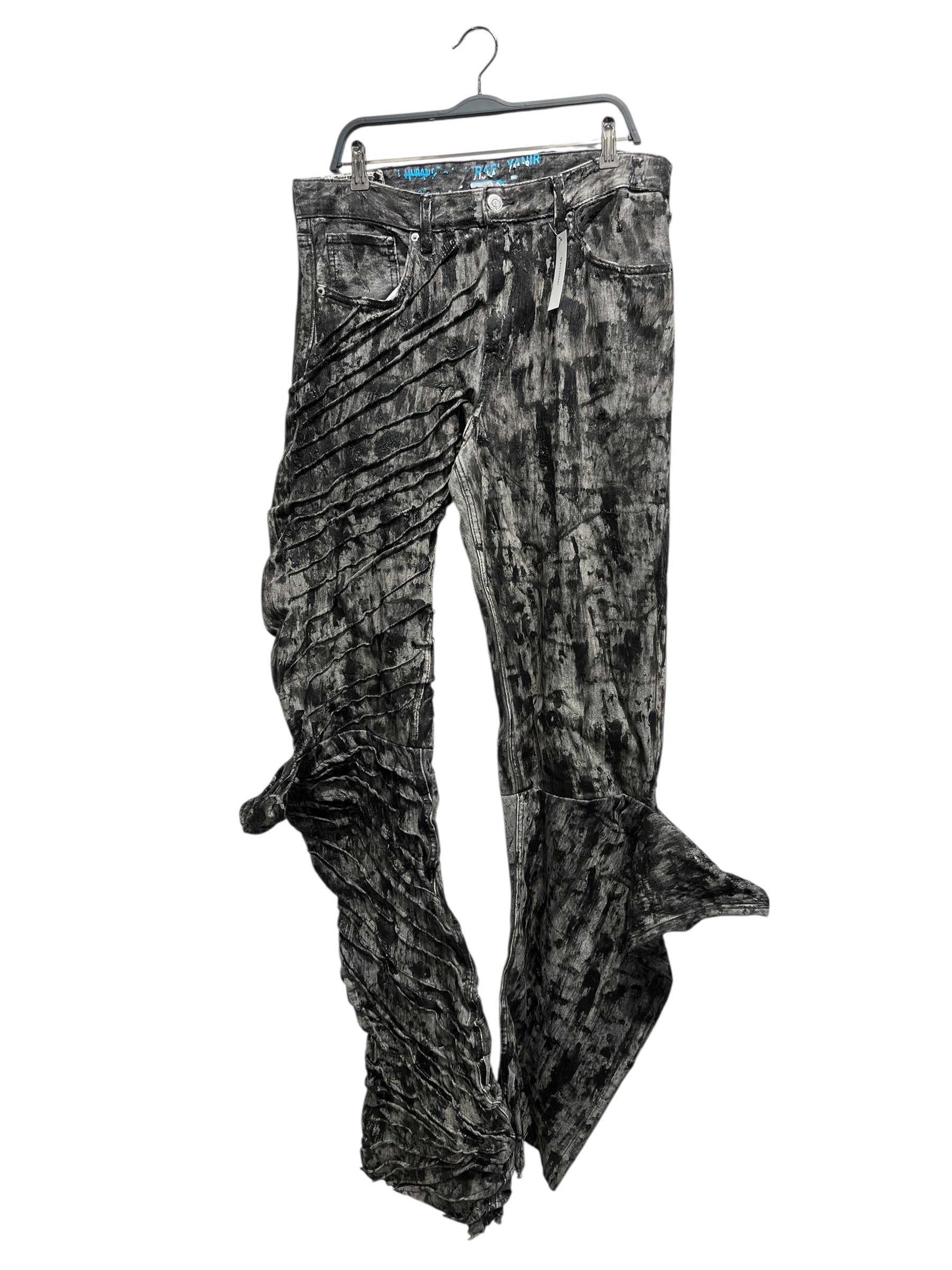 HUBANE/Straight Pants/GRY/RIBBED THIGH view 1
