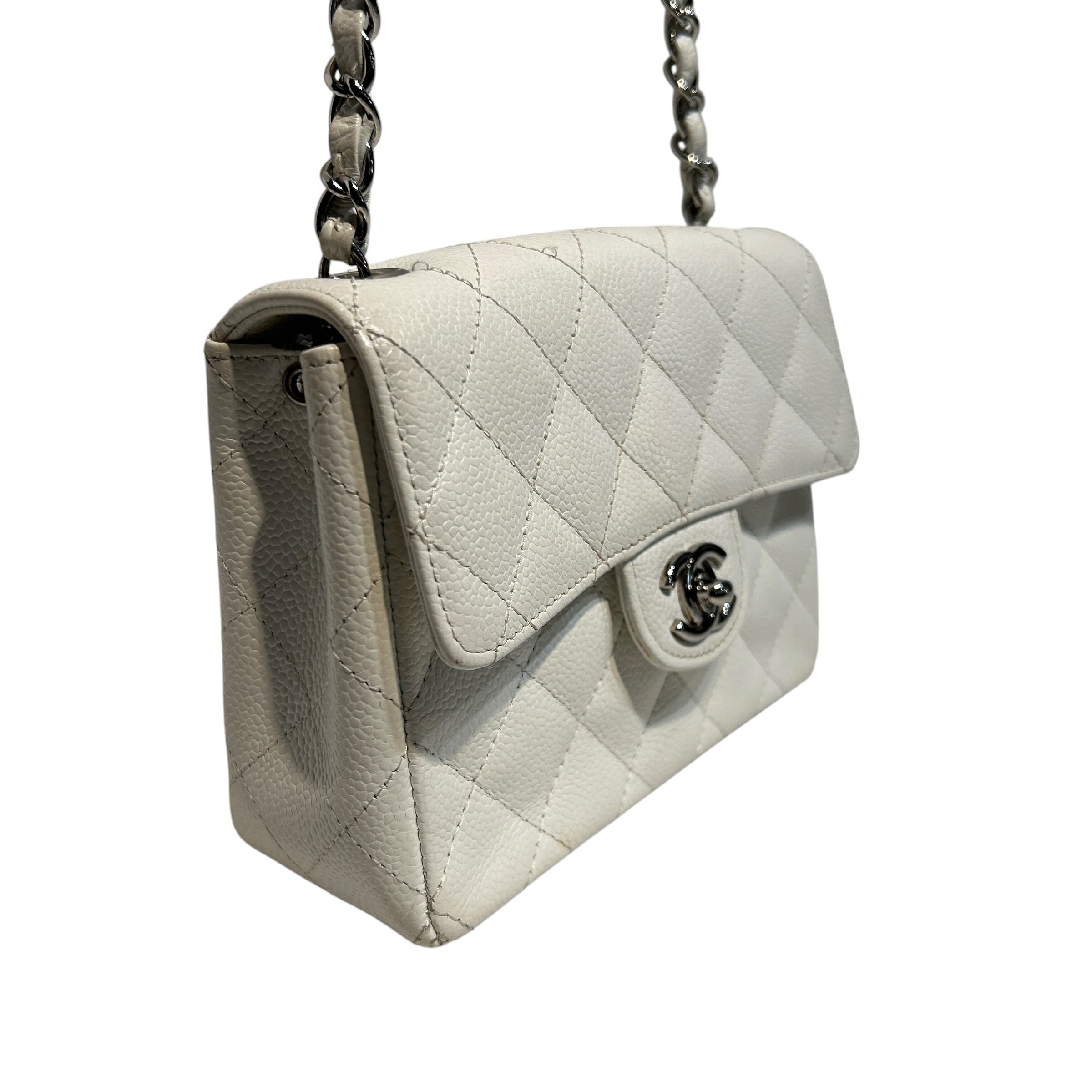 CHANEL/Bag/WHT/Mini Caviar Flap view 6