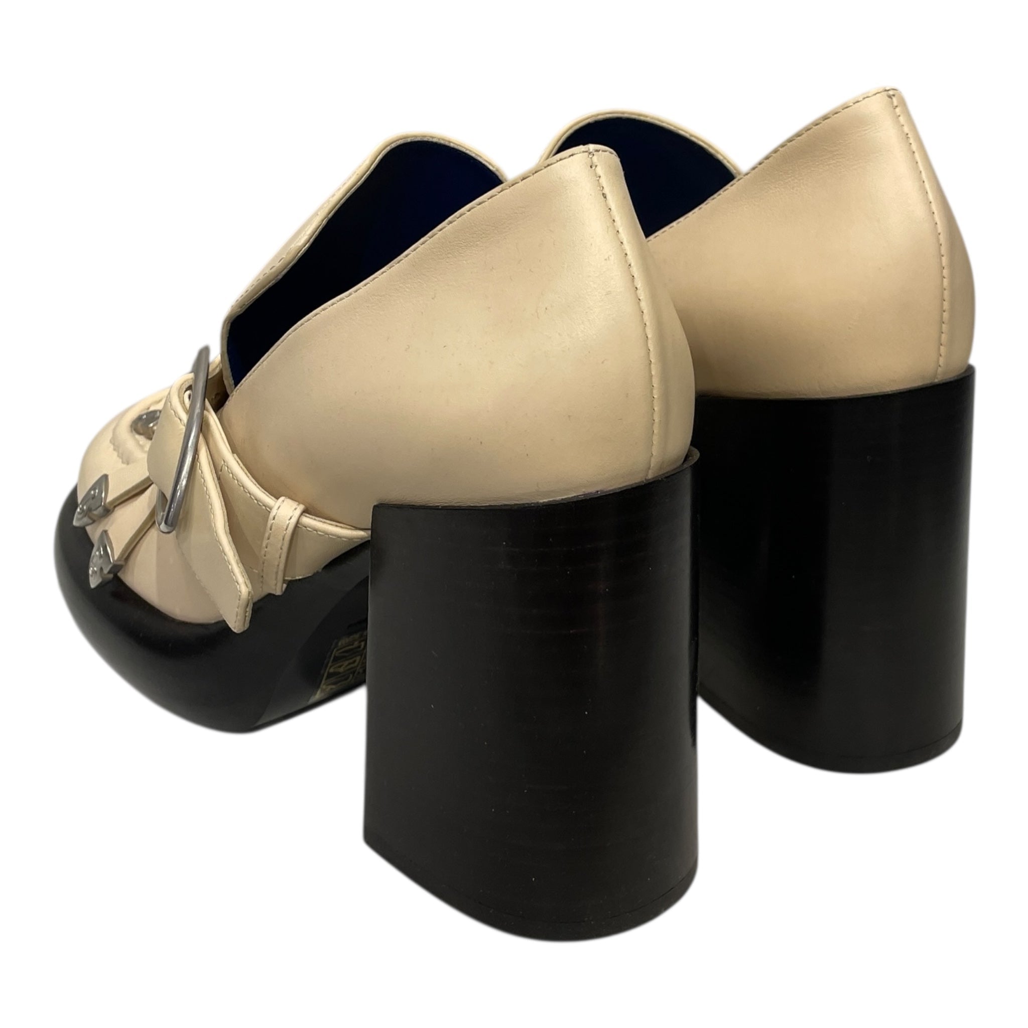 BURBERRY/Heels/EU 38.5/Leather/CRM/METAL TIP FRINGE LOAFER HEEL view 2
