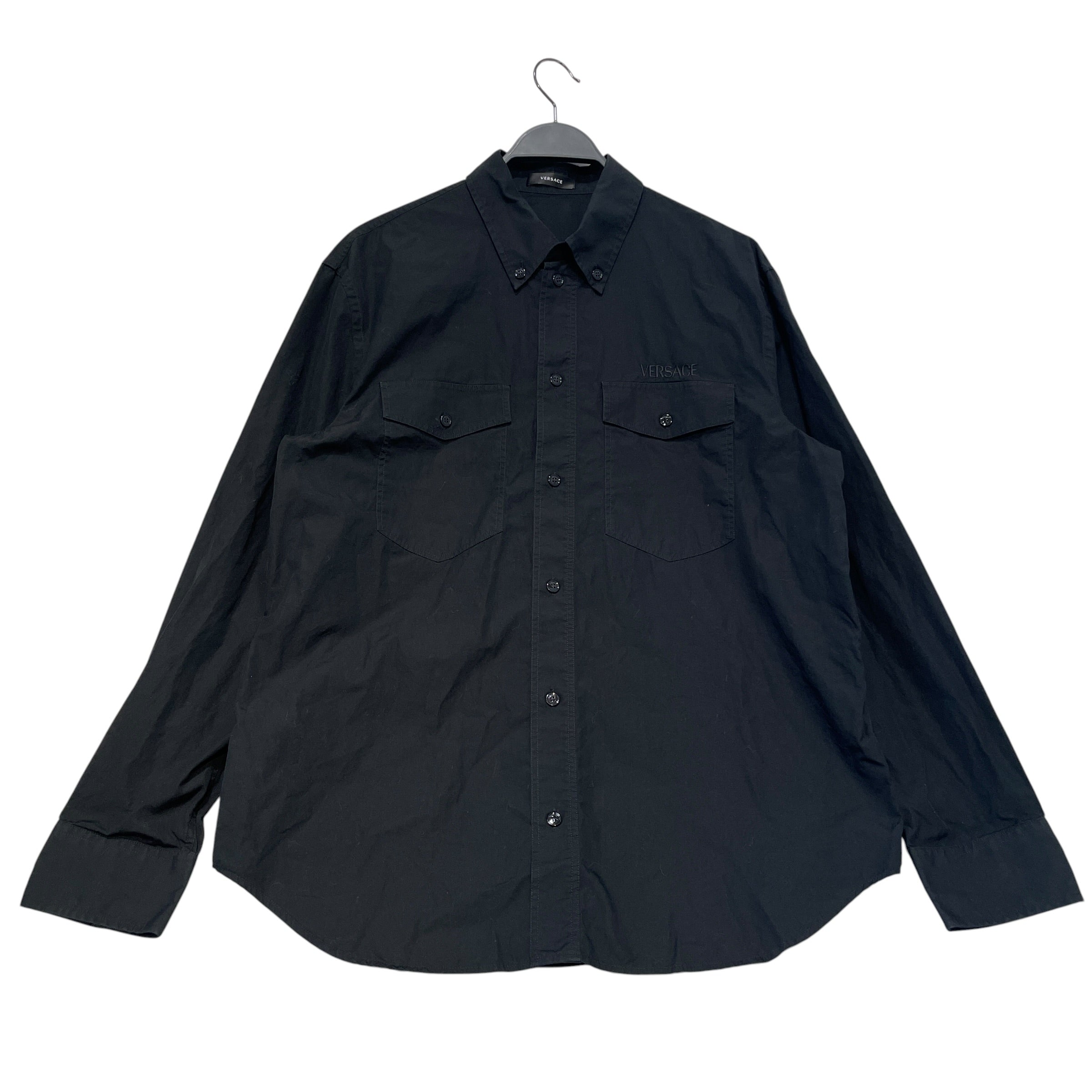 VERSACE/LS Shirt/L/Cotton/BLK/Versace Button UP SHirt view 1