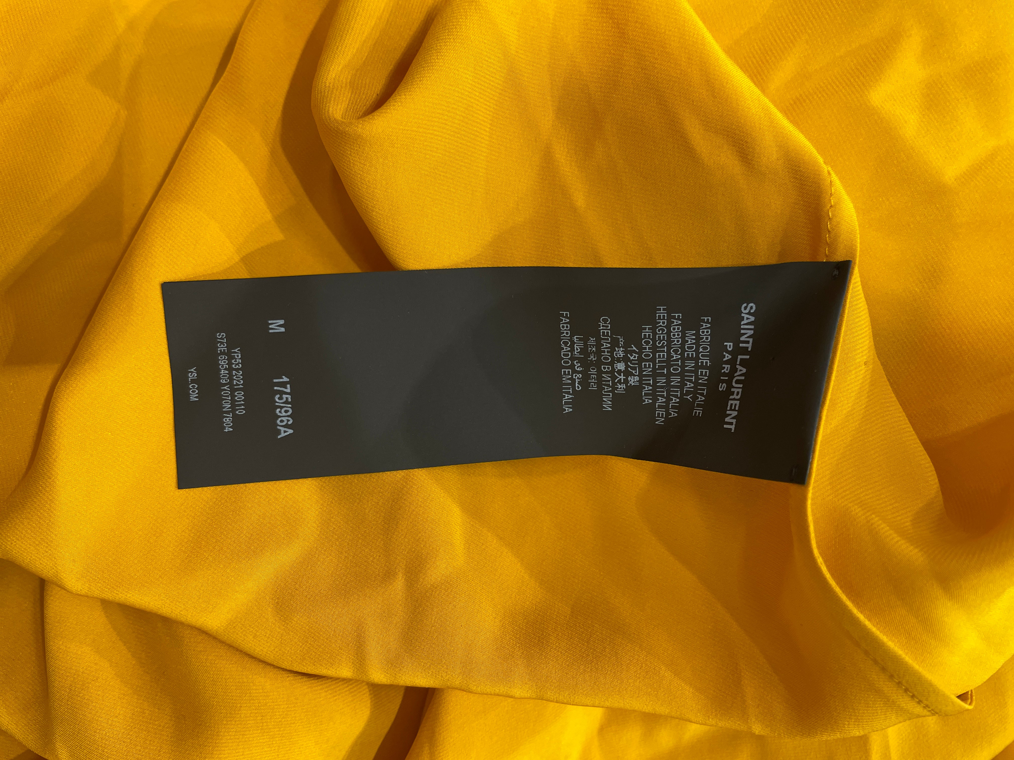 SAINT LAURENT/LS Dress/M/Polyester/GLD/RUFFLE NECK/SLEEVE DRESS view 4