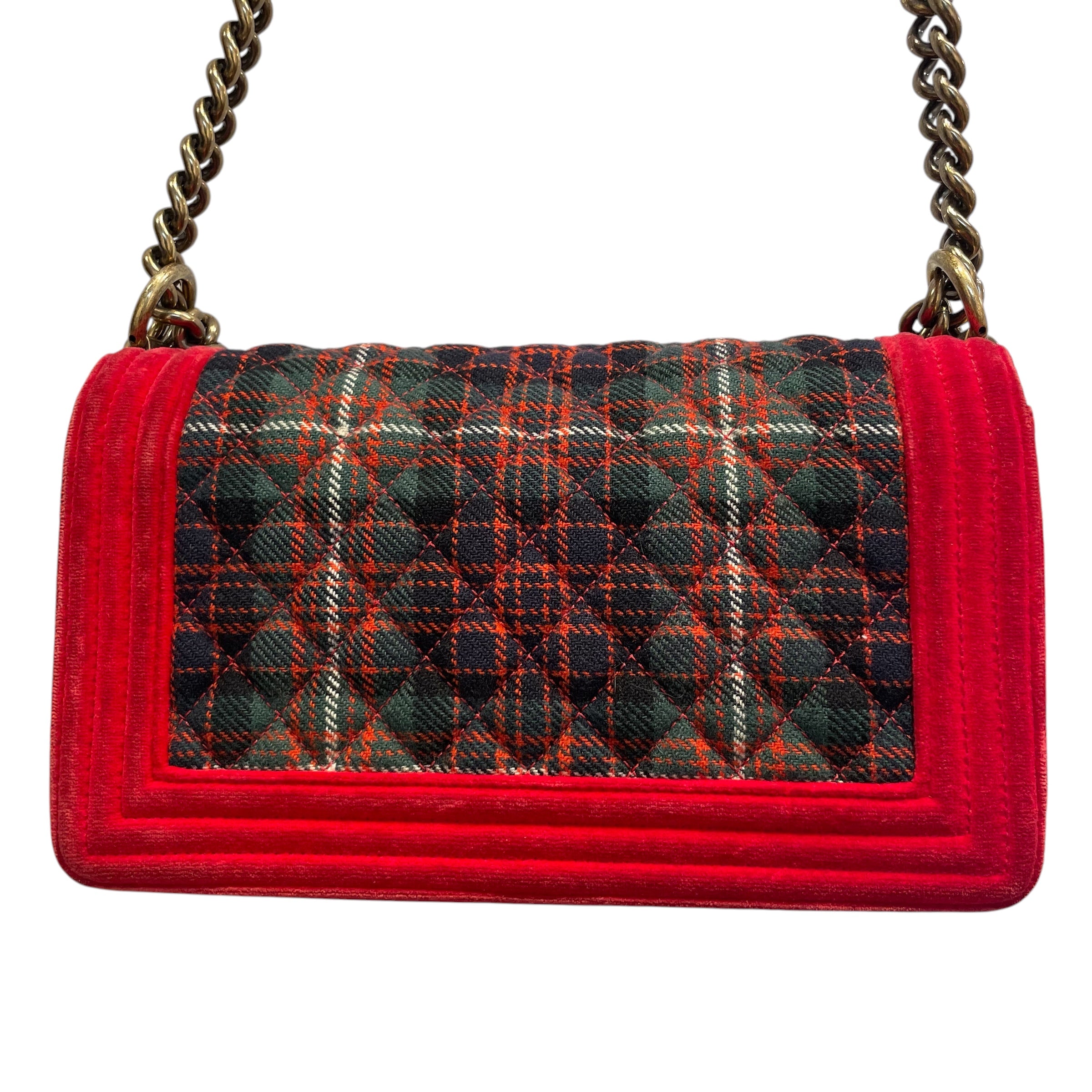CHANEL/Hand Bag/Plaid/RED/Boy Bag Plaid view 4