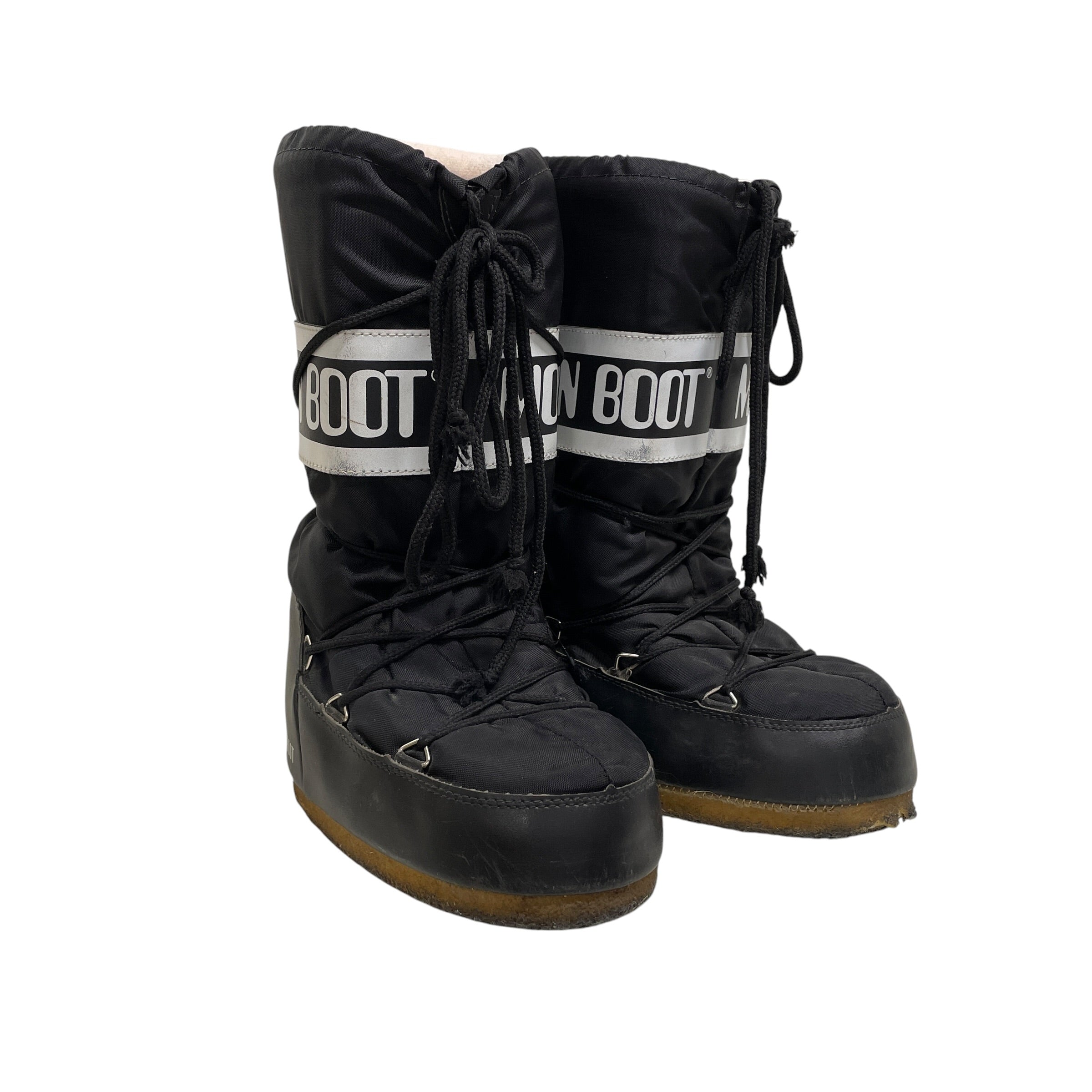 MOON BOOT/Boots/US 6.5/Nylon/BLK/wht inside view 1