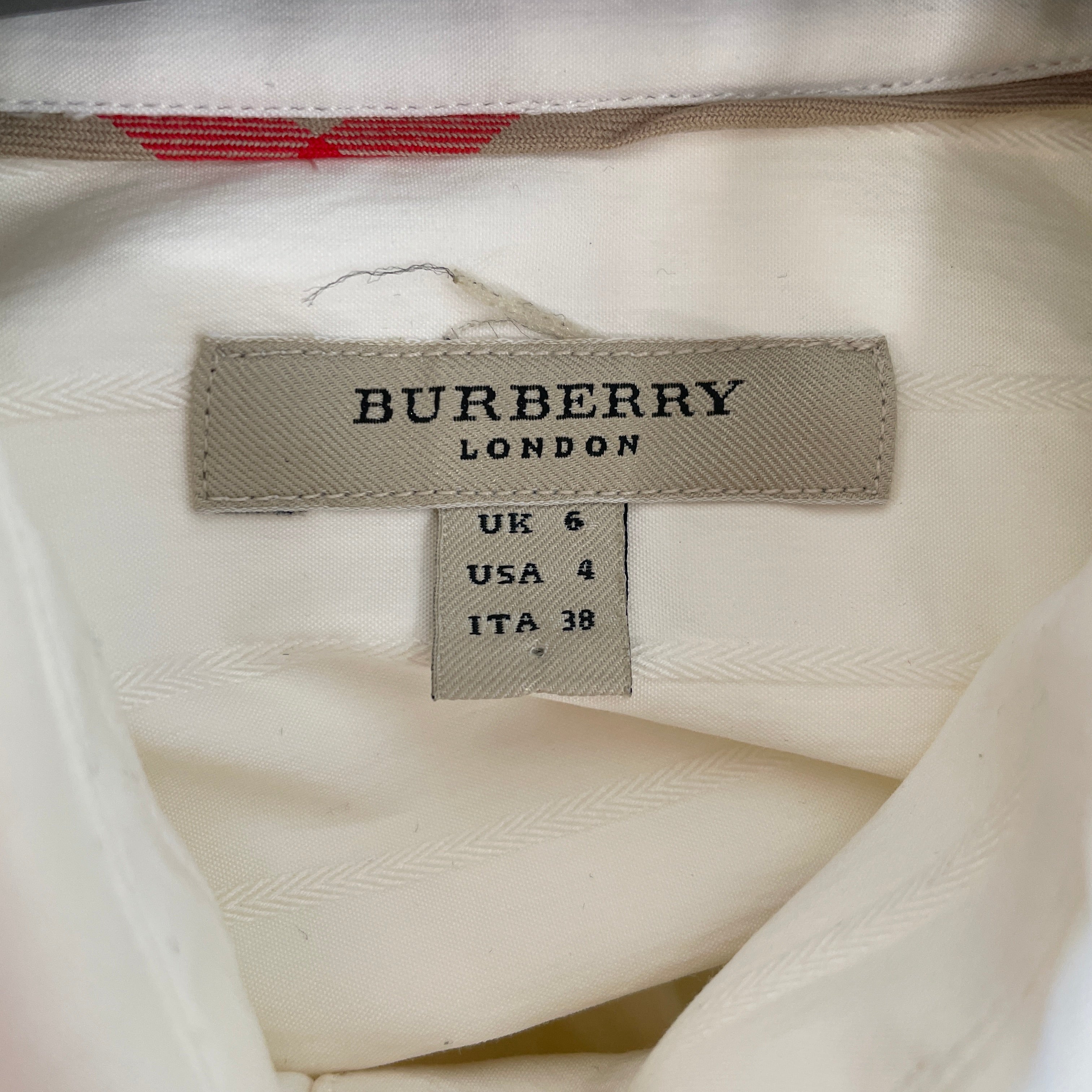 BURBERRY LONDON/LS Blouse/4/Cotton/WHT/ view 3