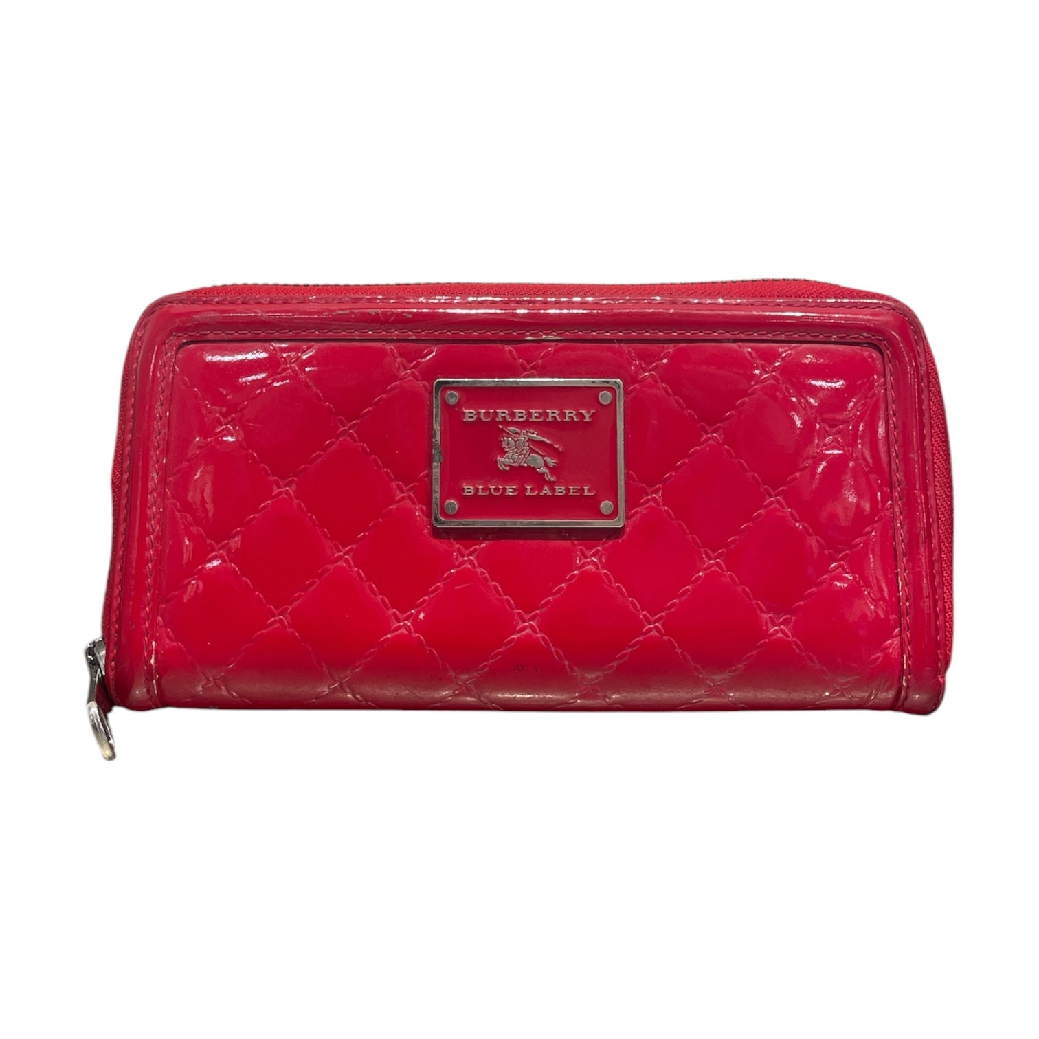 BURBERRY BLUE LABEL/Wallet/RED/L's/Patent Leather Silv Zip view 3