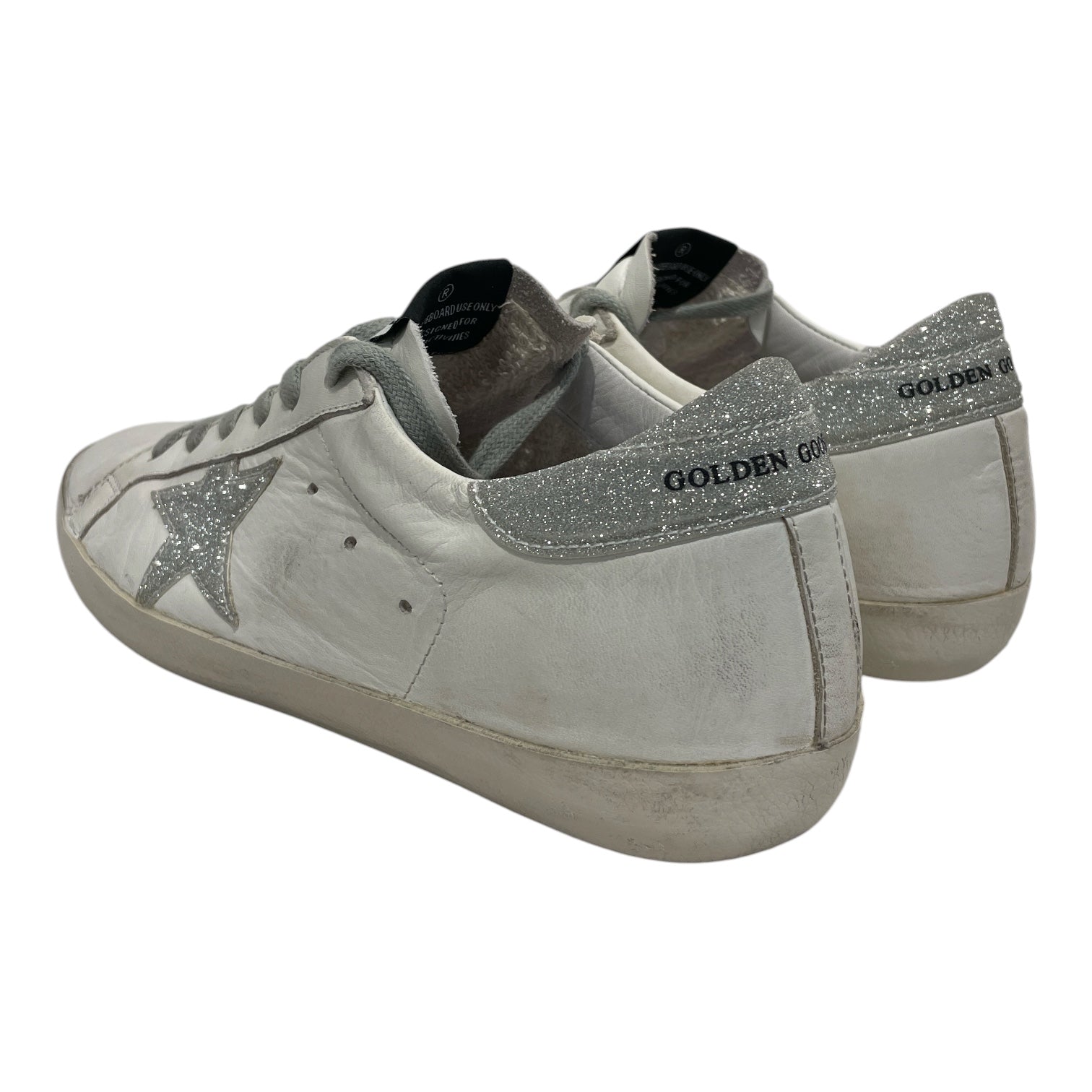 GOLDEN GOOSE/Low-Sneakers/EU 38/Leather/WHT/glitter star view 2