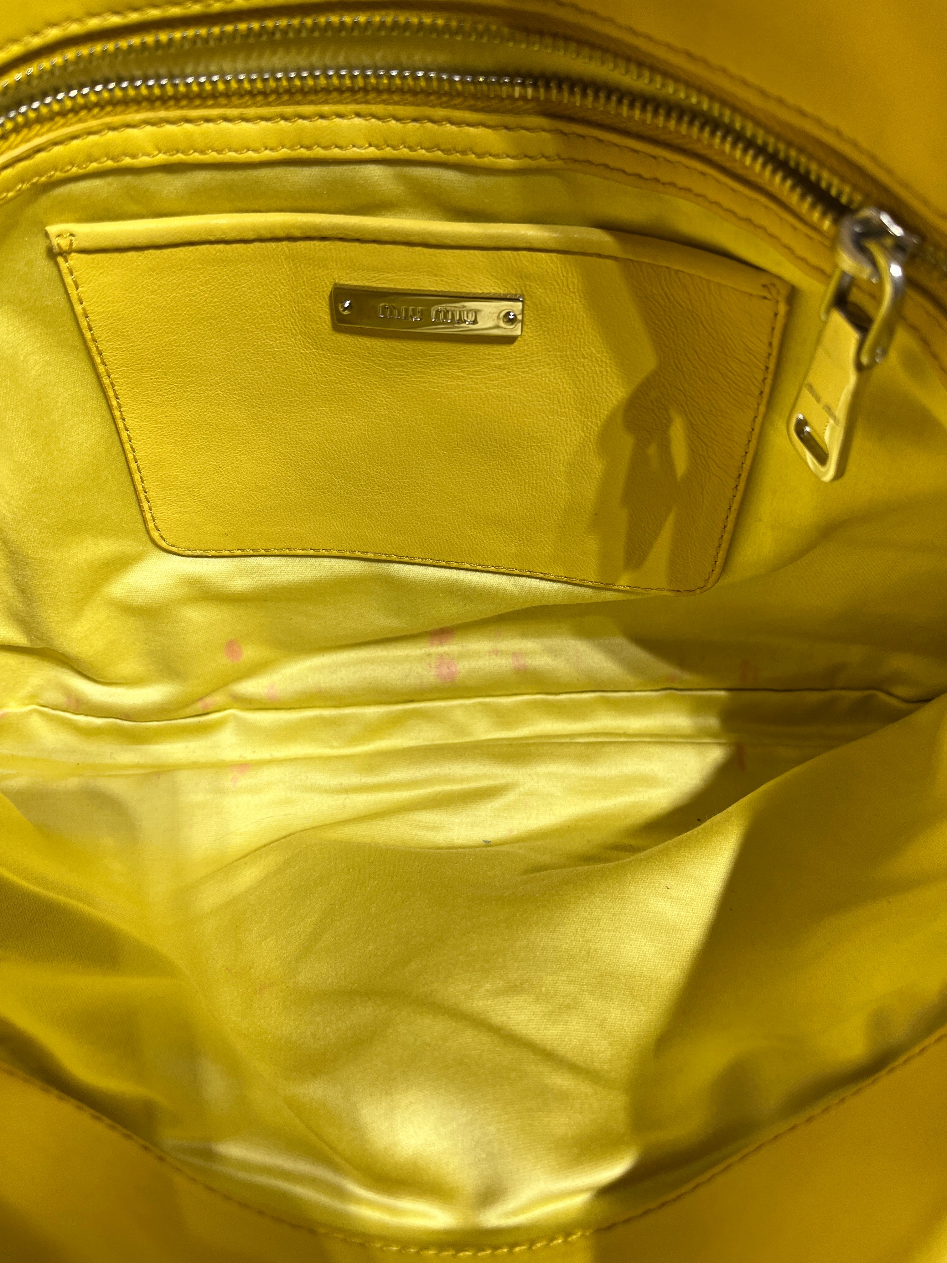 MIU MIU/Hand Bag/Leather/YEL/MATELASSE CRYSTAL FLAP view 9