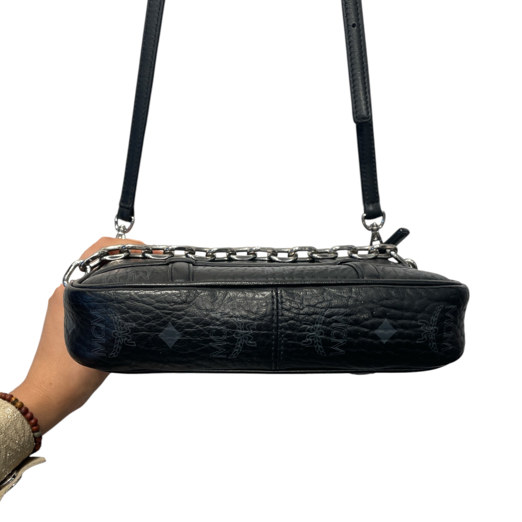 MCM/Cross Body Bag/Monogram/Leather/BLK/AREN VISETOS view 5