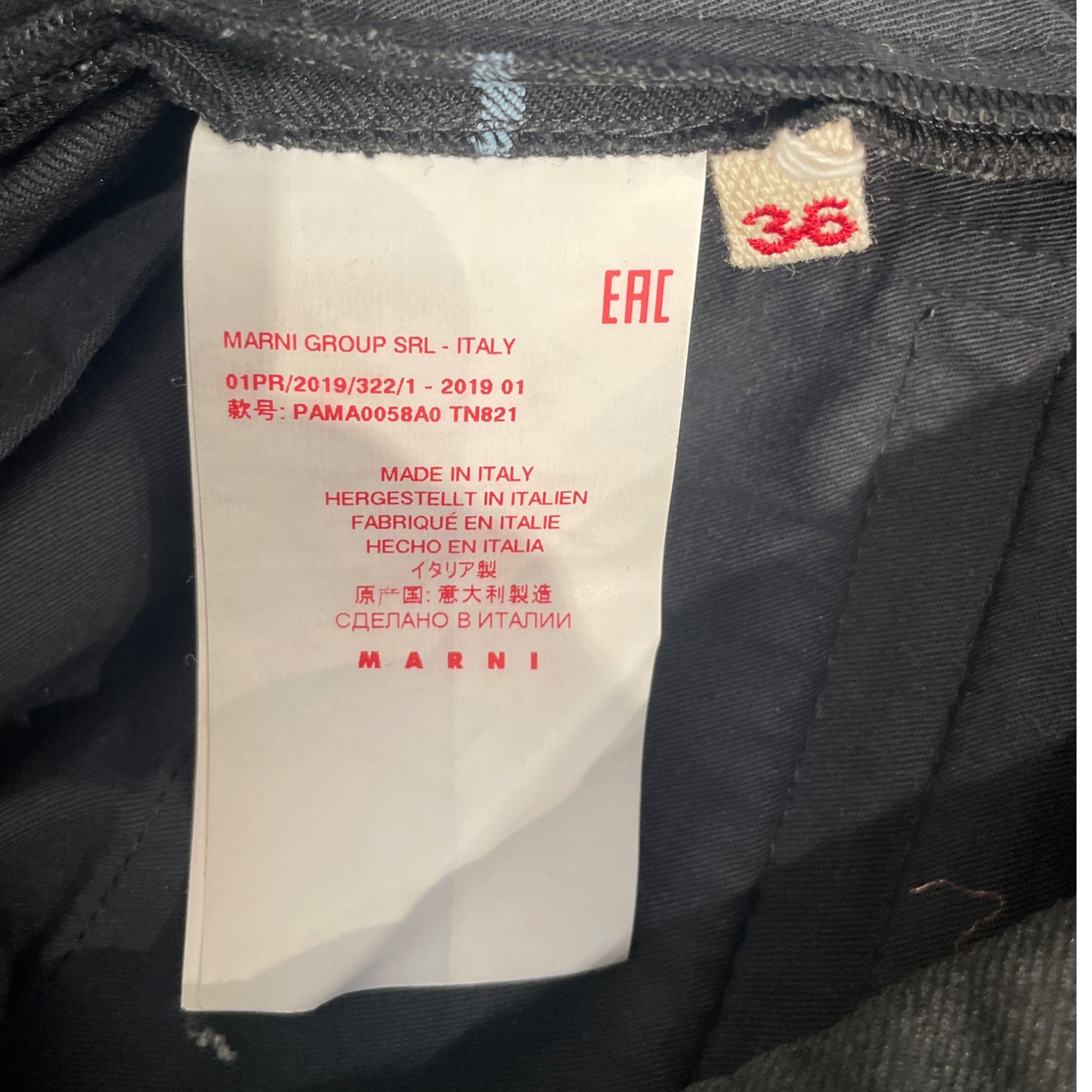MARNI/Slacks/36/Cotton/BLK/Plaid/MARNI PLAID TAPER PANT BLU BLK view 4