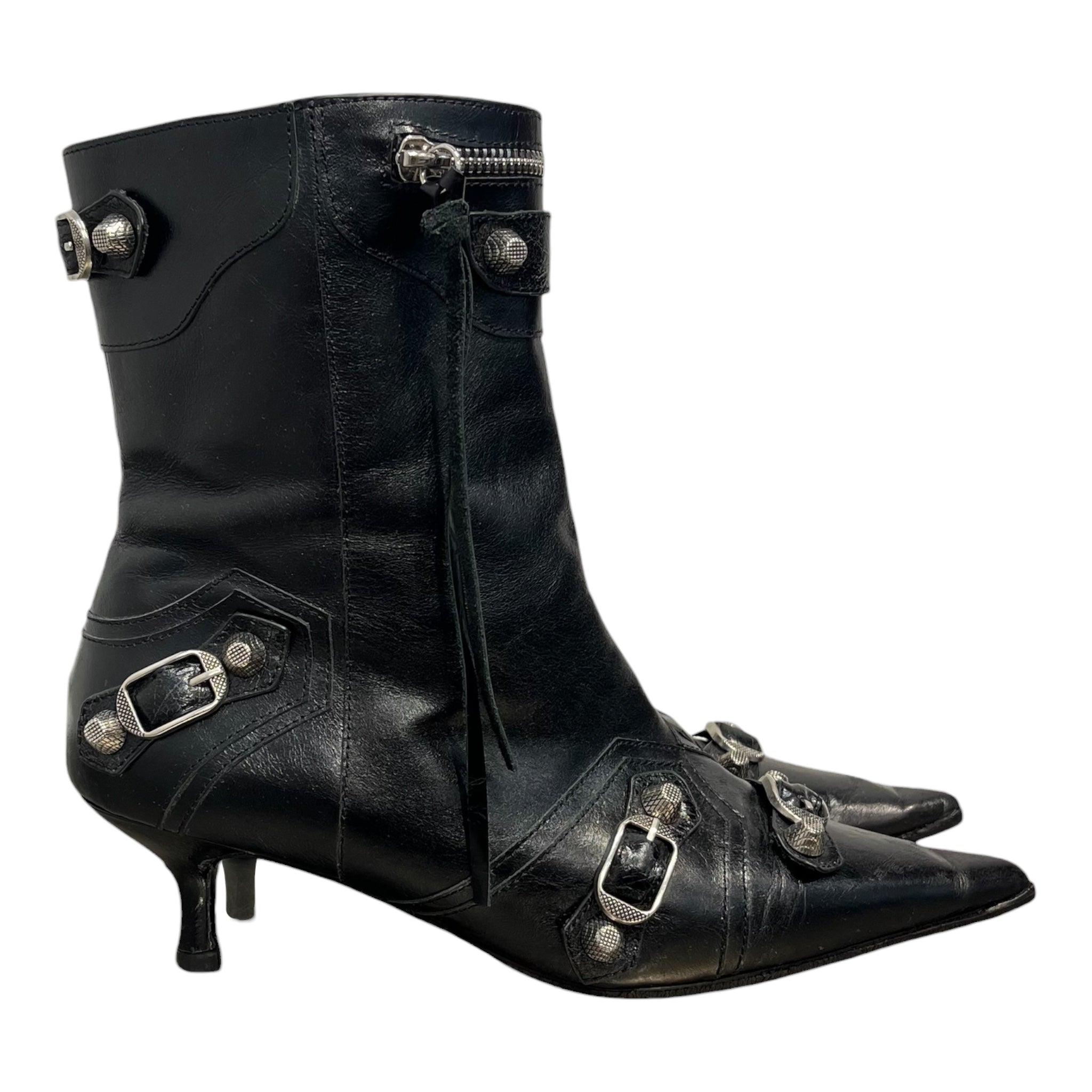 BALENCIAGA/Ankle Boots/EU 40/Leather/BLK/Agneau Arena Cagole 70mm view 2