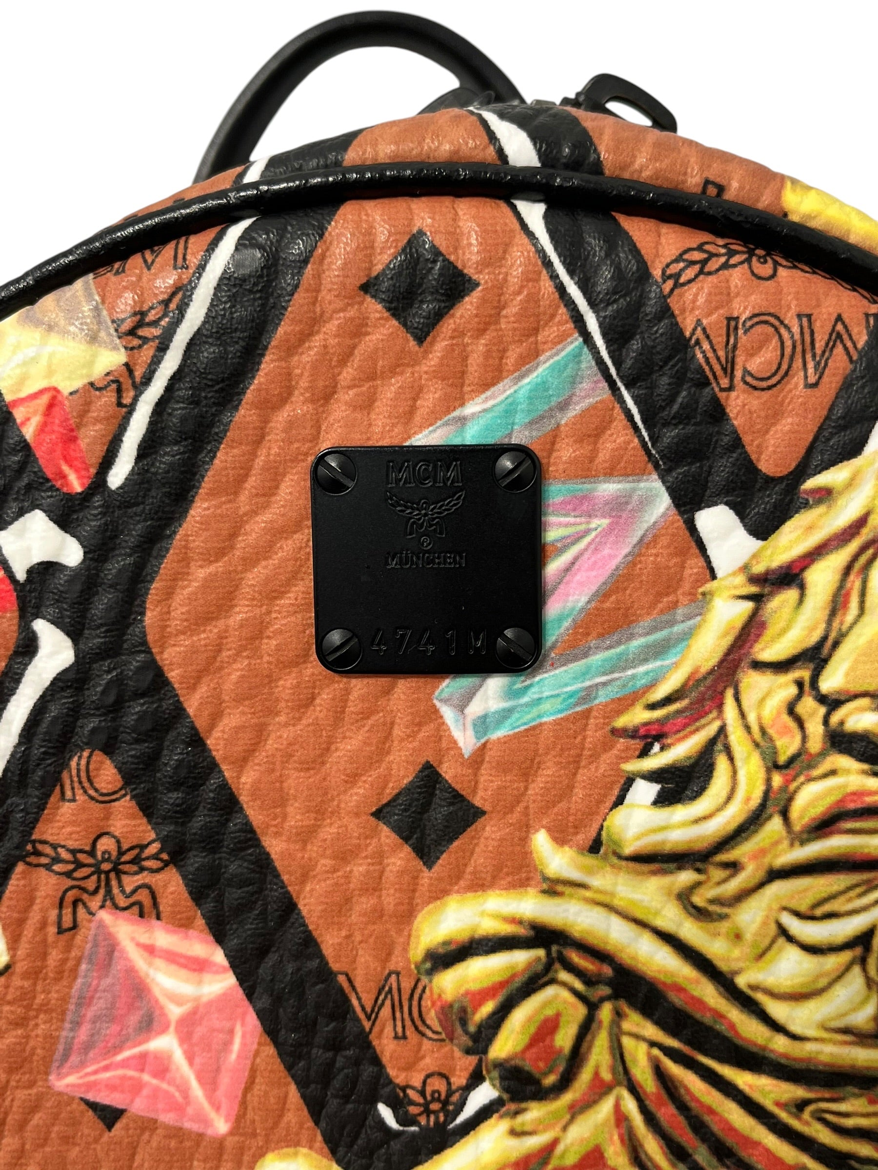 MCM/Backpack/Monogram/Leather/MLT/ROMBI LION VISETOS view 6