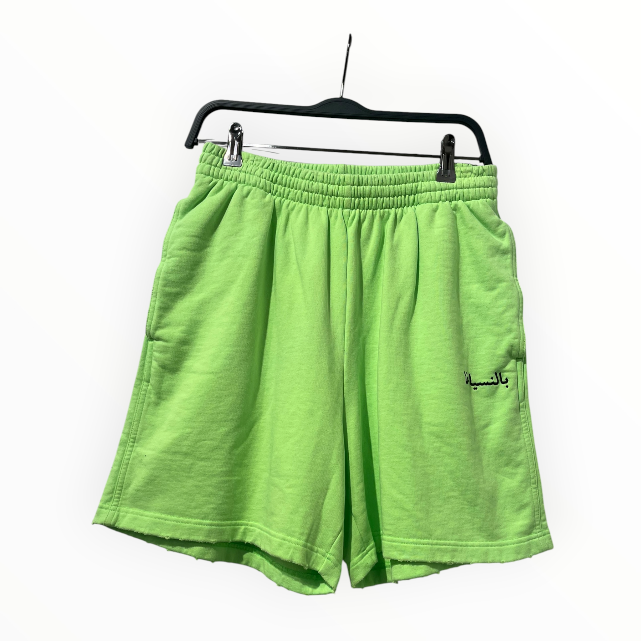 BALENCIAGA/Shorts/XXS/Cotton/GRN/ARABIC LOGO SWEAT SHORTS view 1