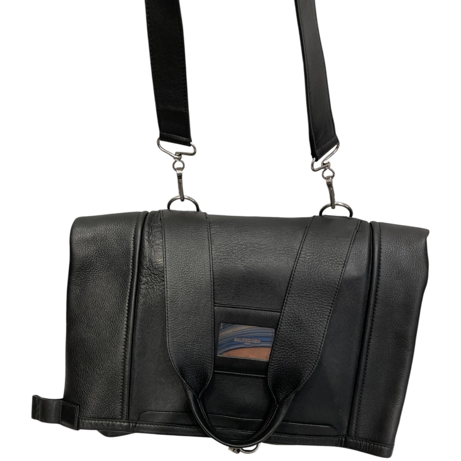 BALENCIAGA/Cross Body Bag/Leather/BLK/CONVERTIBLE BAG view 2