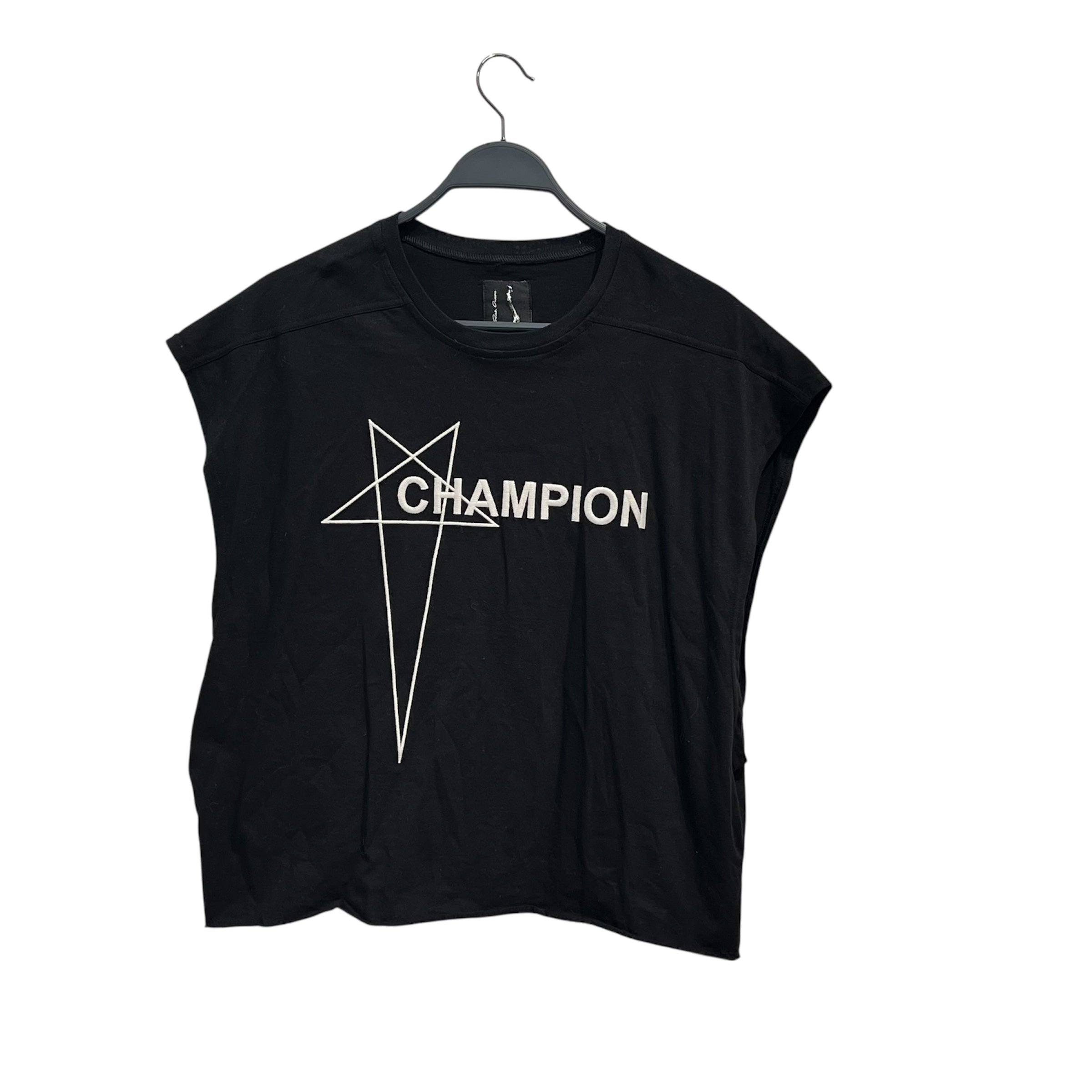 Rick Owens/Champion/Tank Top/XS/Cotton/BLK/Graphic/pentagram logo view 1