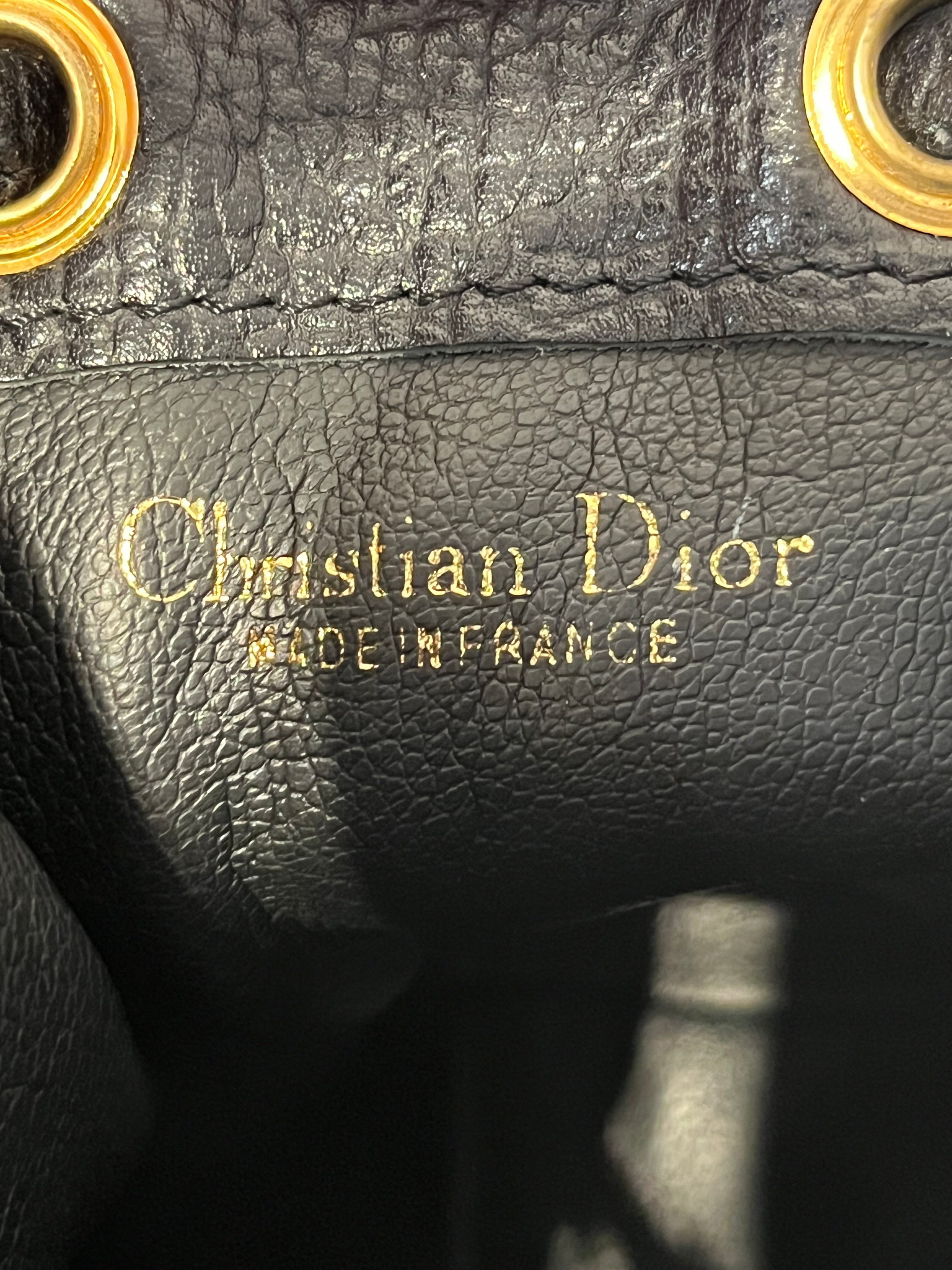 Christian Dior/Hand Bag/Leather/BLK/CD DRAWSTRING MINI HANDBAG view 4