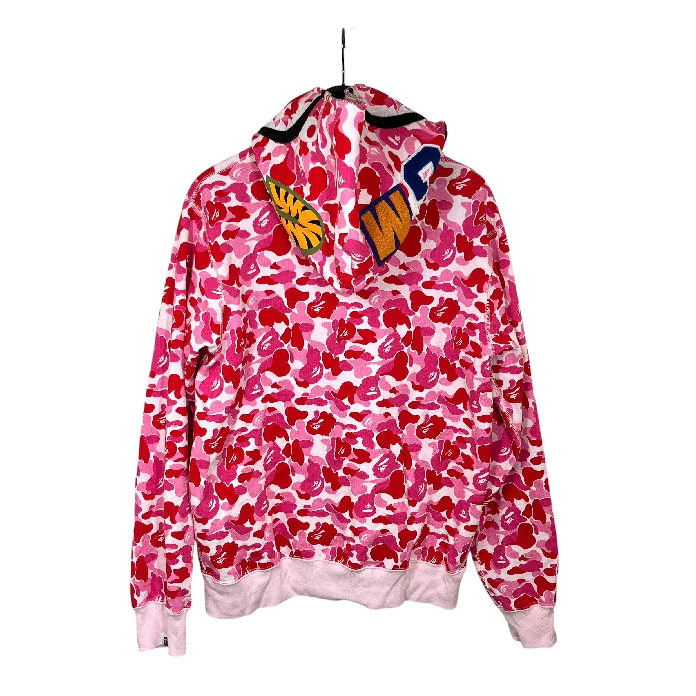 A BATHING APE/Zip Up Hoodie/XL/Camouflage/Cotton/PNK/PINK CAMO SHARK HOOD view 2