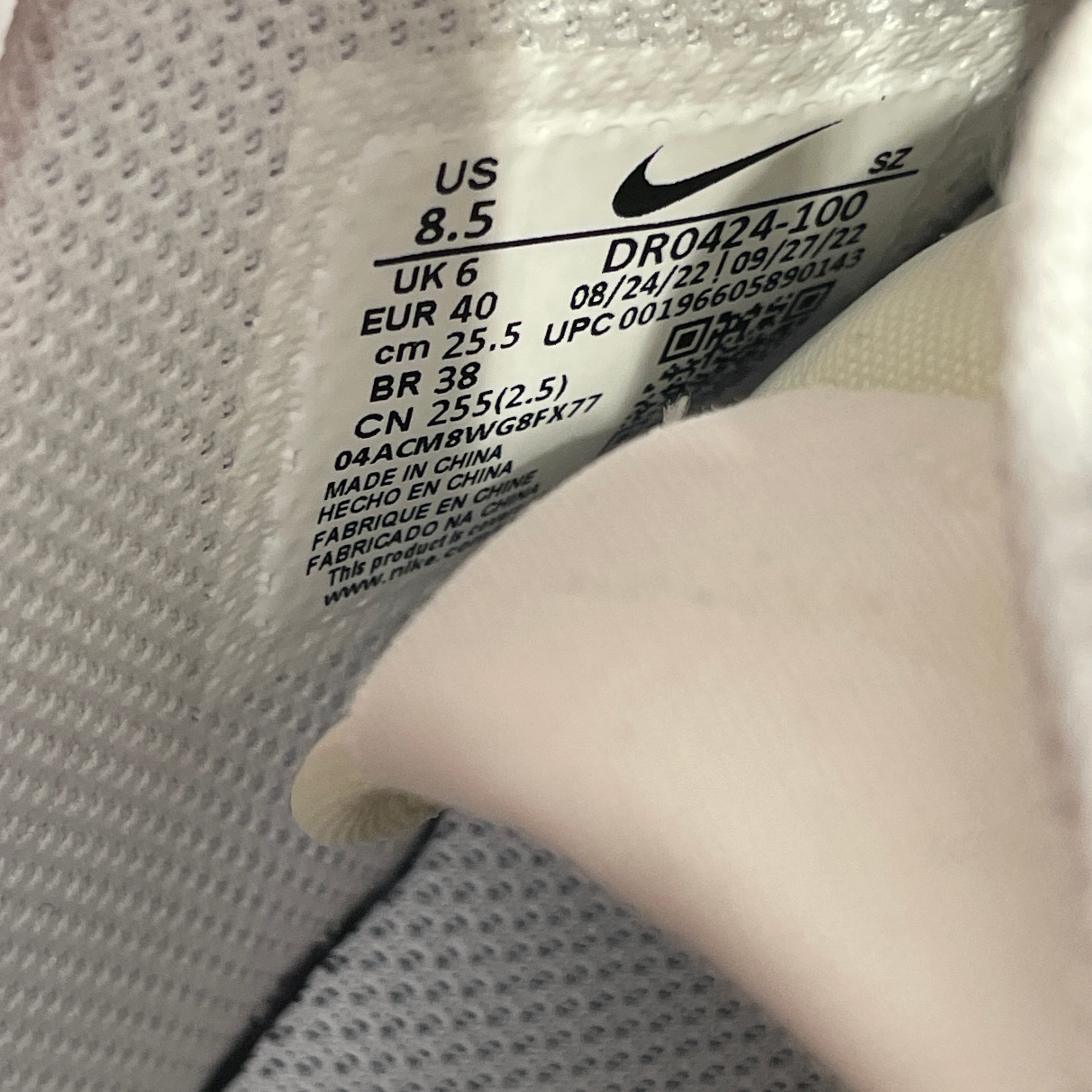 NIKE/JACQUEMUS/Low-Sneakers/US 8.5/Leather/WHT/af1 low view 3