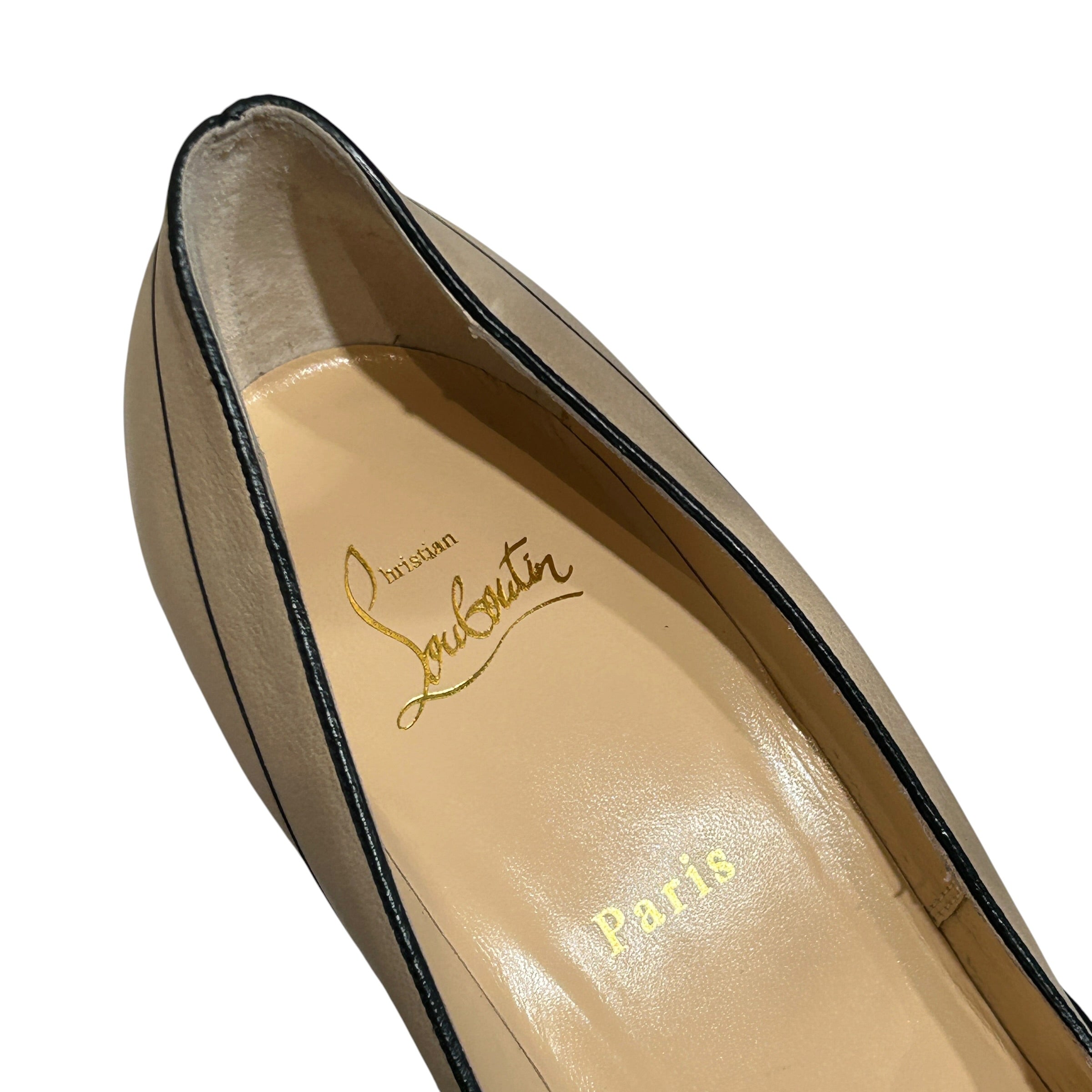 Christian Louboutin/Heels/US 9.5/Leather/BEG/Striped Pumps Heels view 3