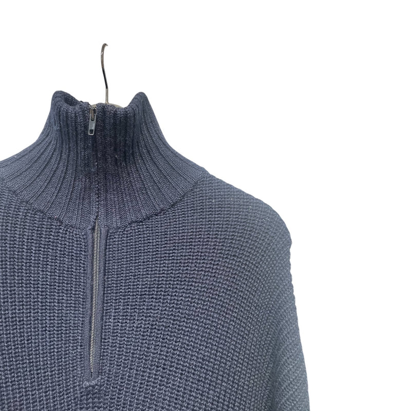 BALENCIAGA/Heavy Cardigan/XS/Stripe/Wool/NVY/GREY/MAROON 1/4 ZIP