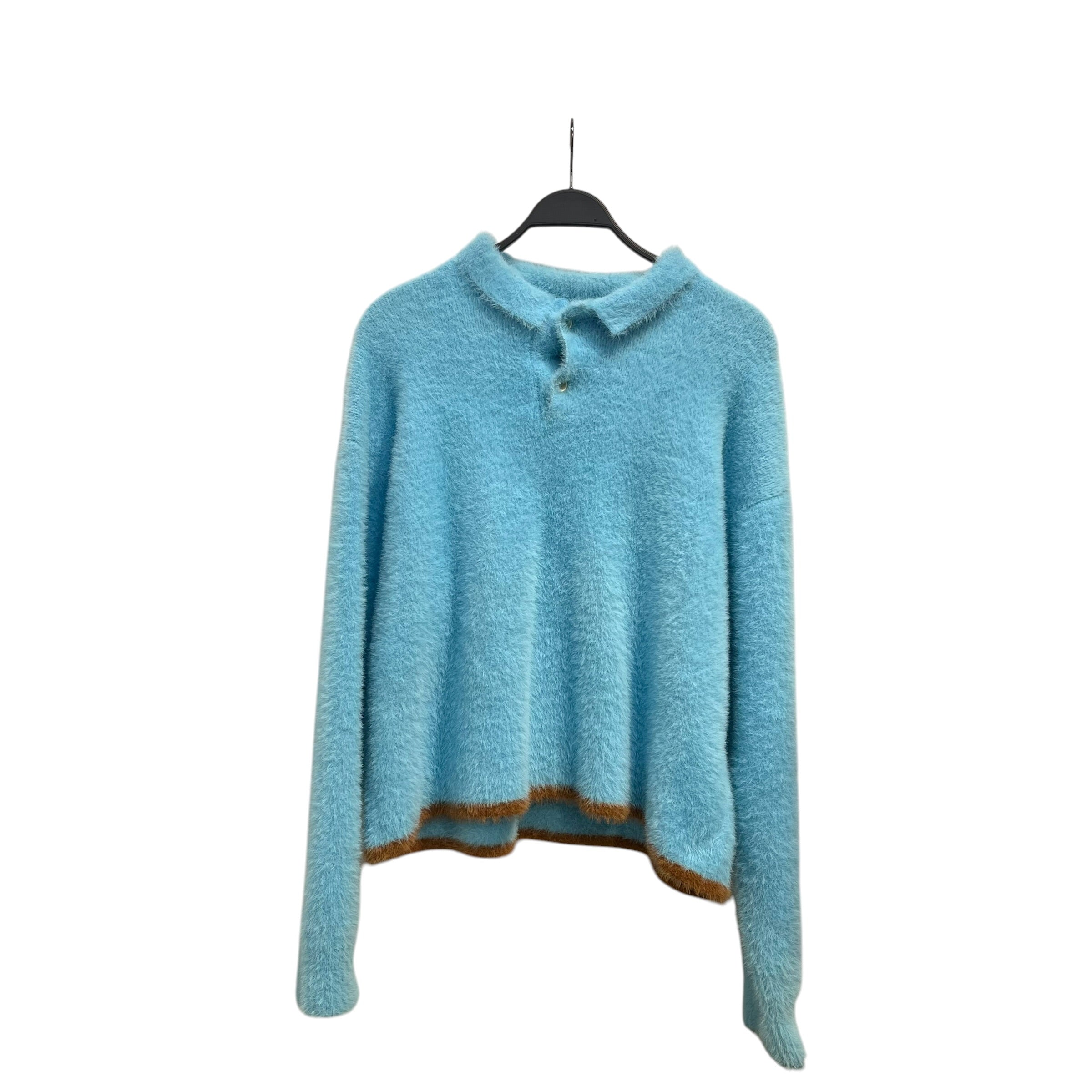 JACQUEMUS/Polo Shirt/M/Polyester/BLU/BROWN BOTTOM view 1