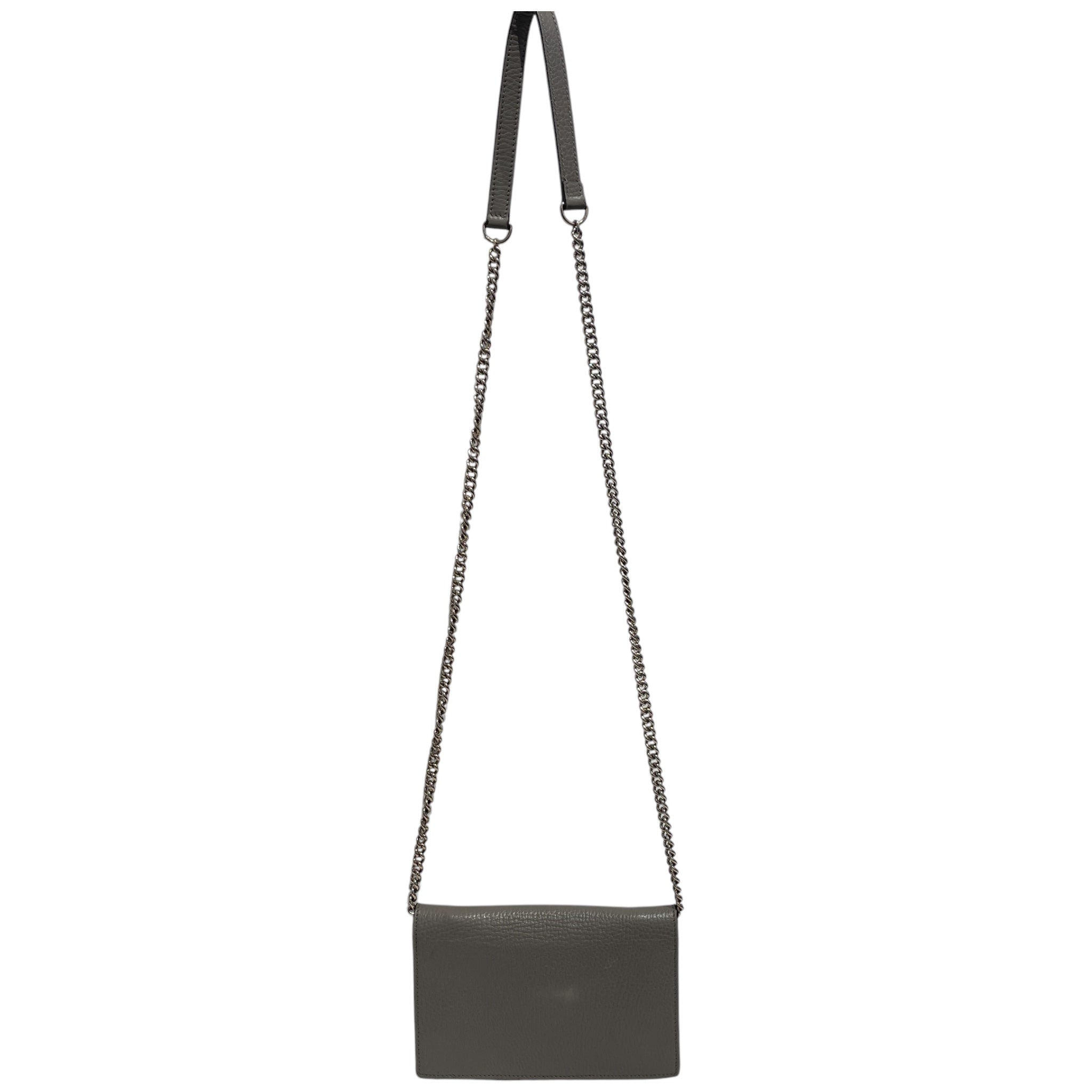 GUCCI/Cross Body Bag/Leather/GRY/GUCCI INTERLOCKING G view 2