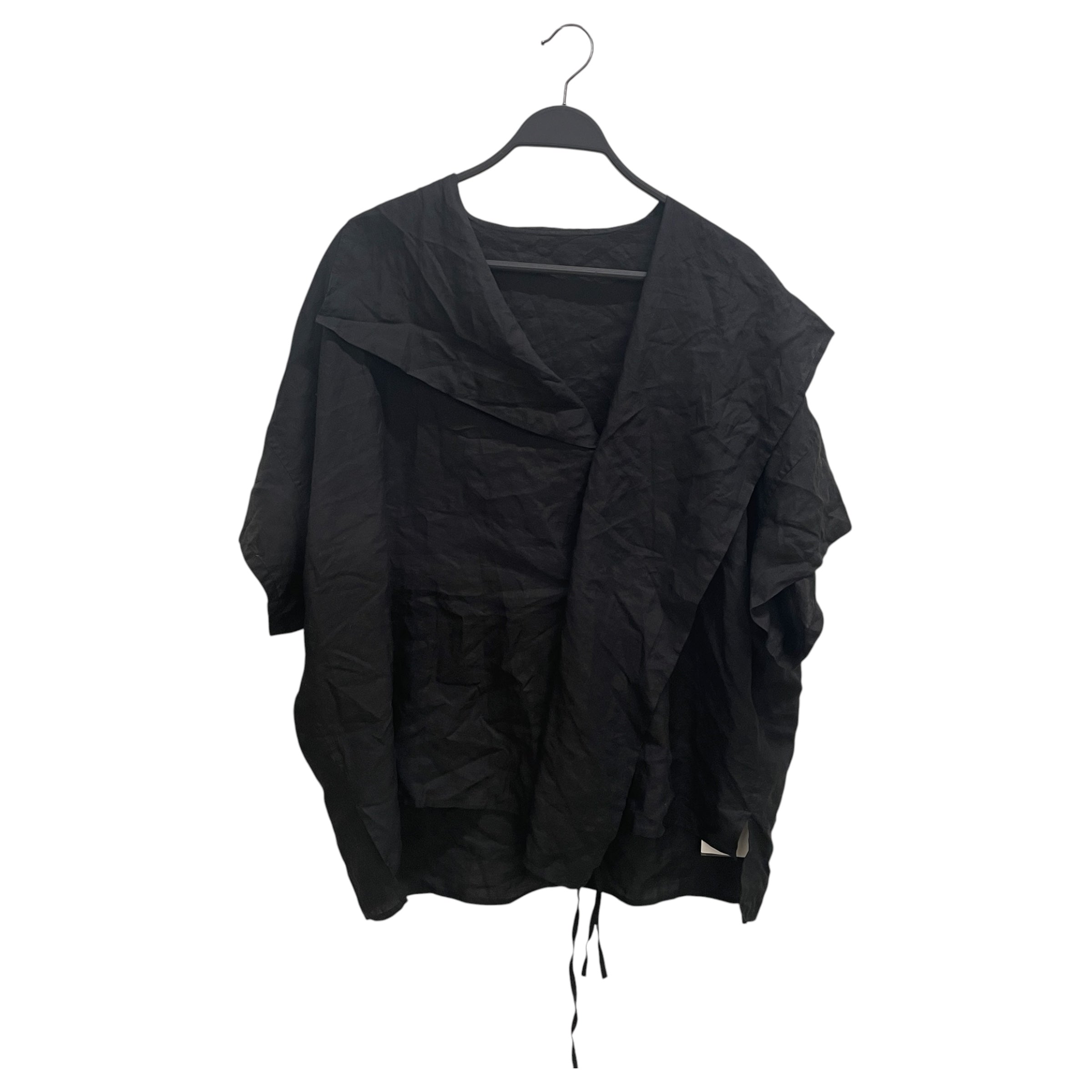 Y's/SS Blouse/2/Cotton/BLK/WIDE NECK view 5