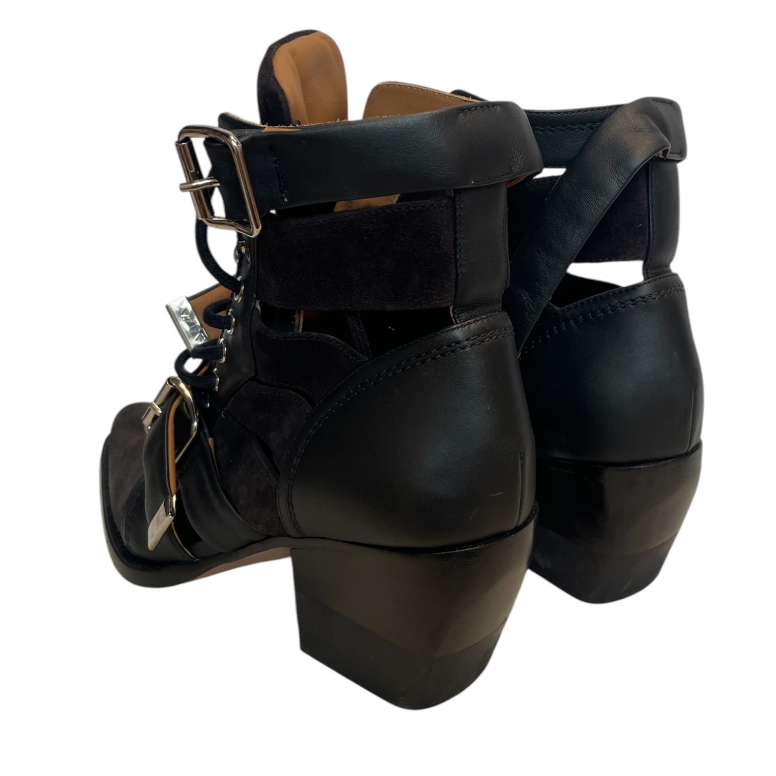 Chloe/Heels/US 6.5/Leather/BLK/DOUBLE BUCKLE,LACES,SLVCLASP view 2