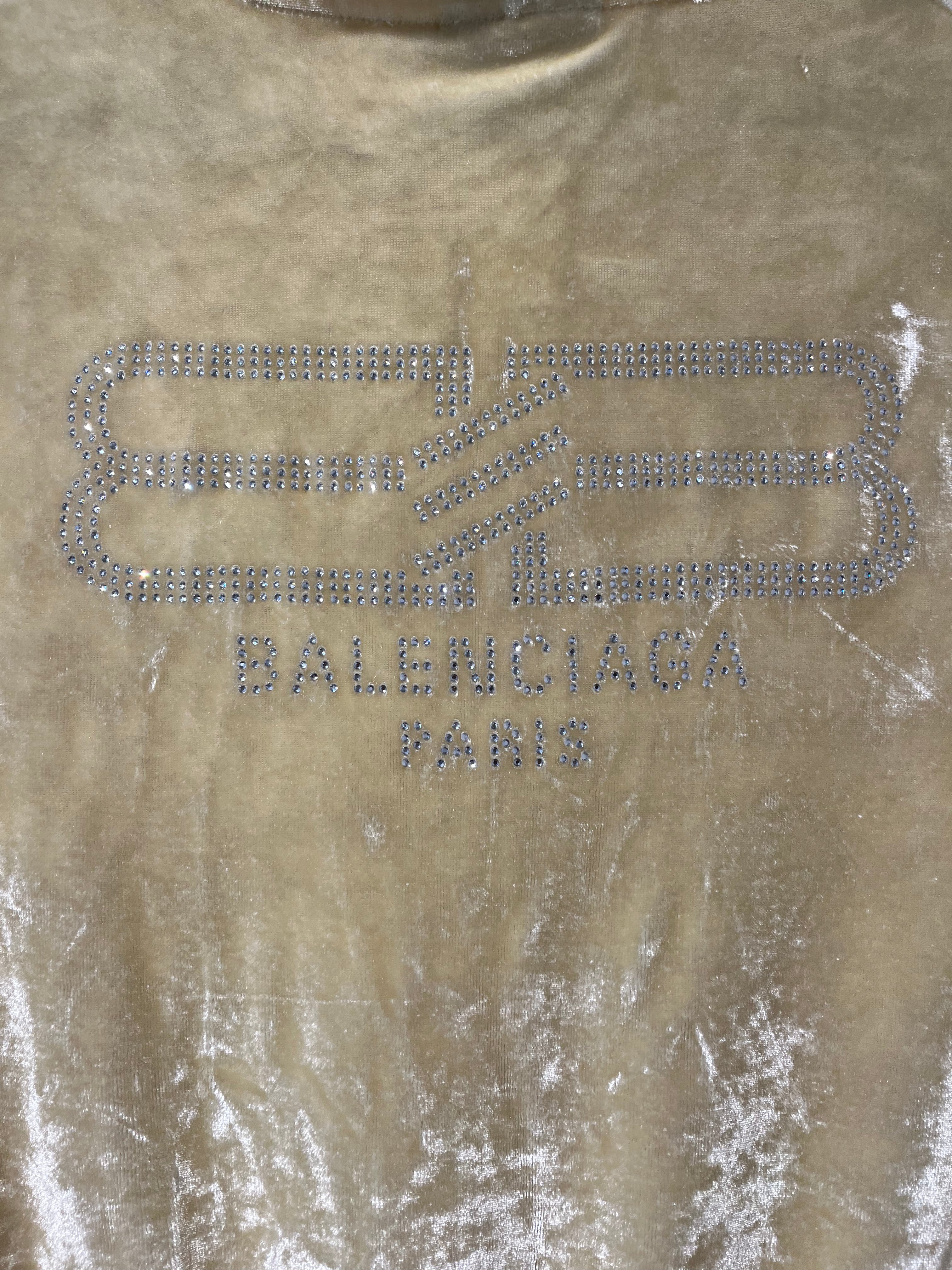 BALENCIAGA/Hoodie/S/Graphic/Polyester/YEL/ZIP UP STONE BACK LOGO view 3
