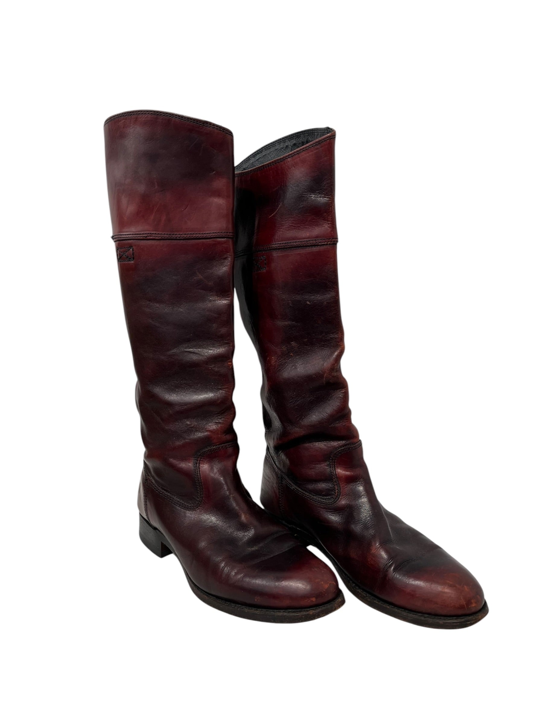FRYE/Long Boots/US 10/Leather/BRD/RDING BOOT/ WASHED OUT RED view 1