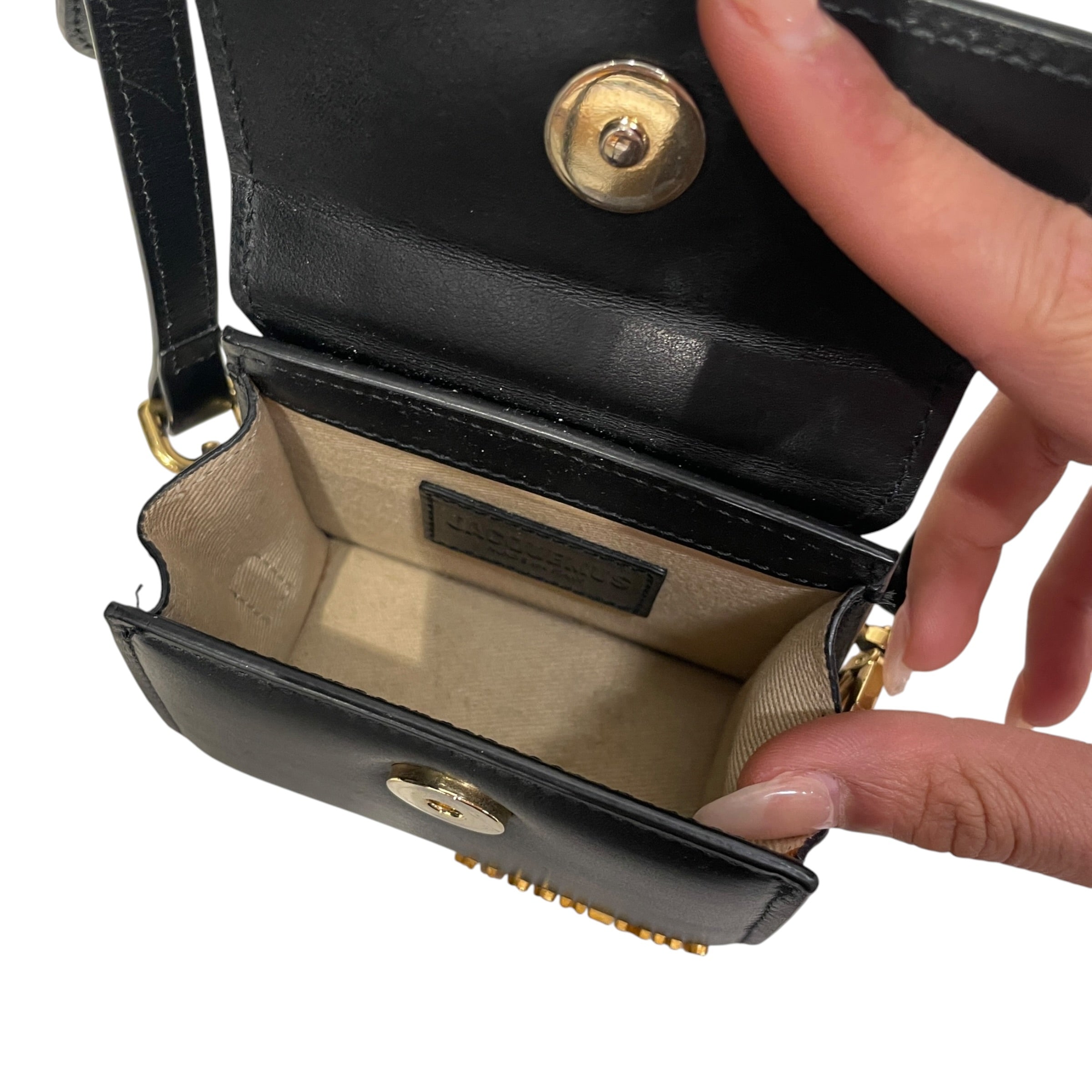 JACQUEMUS/Cross Body Bag/Leather/BLK/MINI PURSE view 4