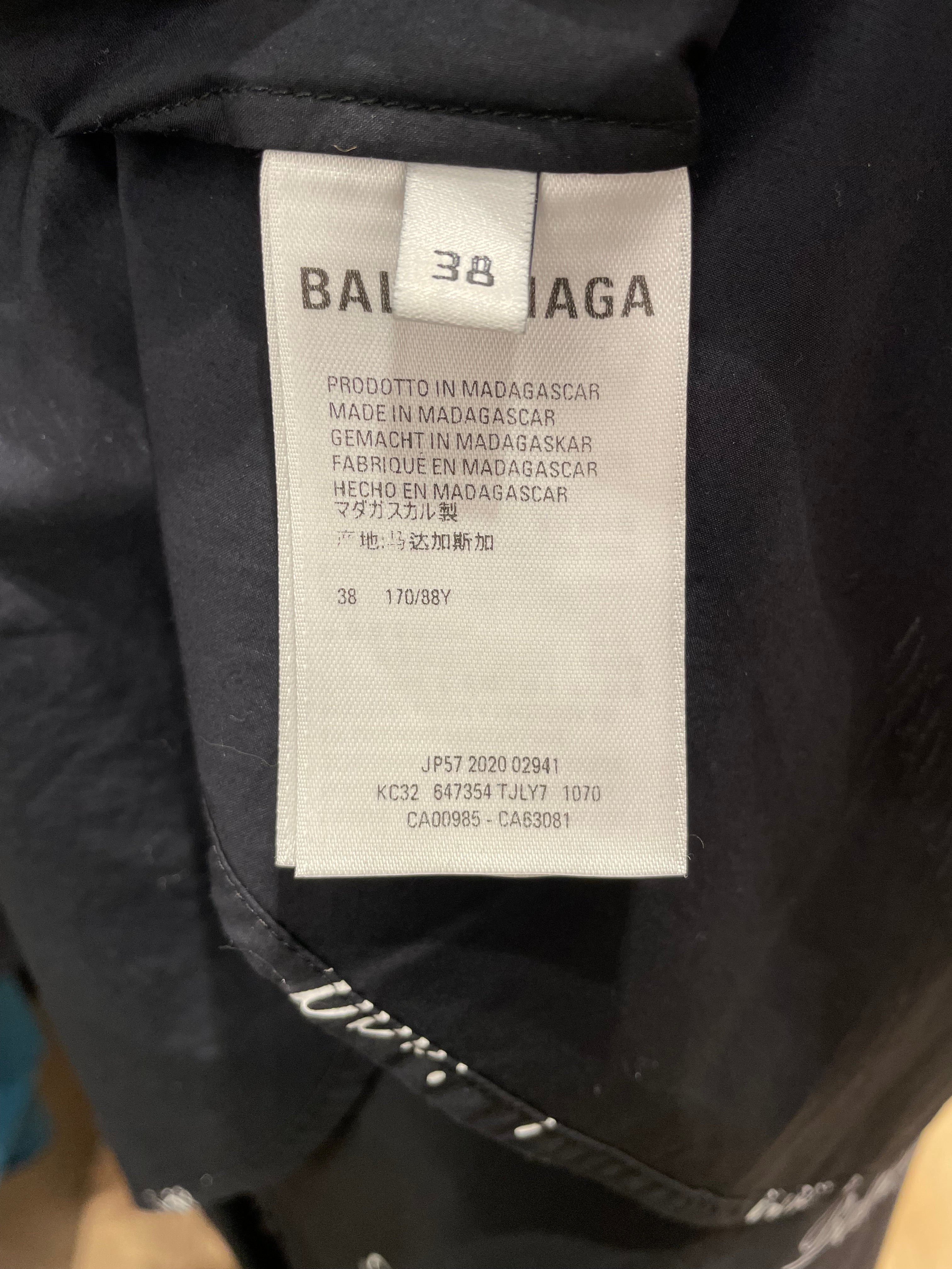 BALENCIAGA/SS Shirt/38/Cotton/BLK/All Over Print/all over cursive logo view 4