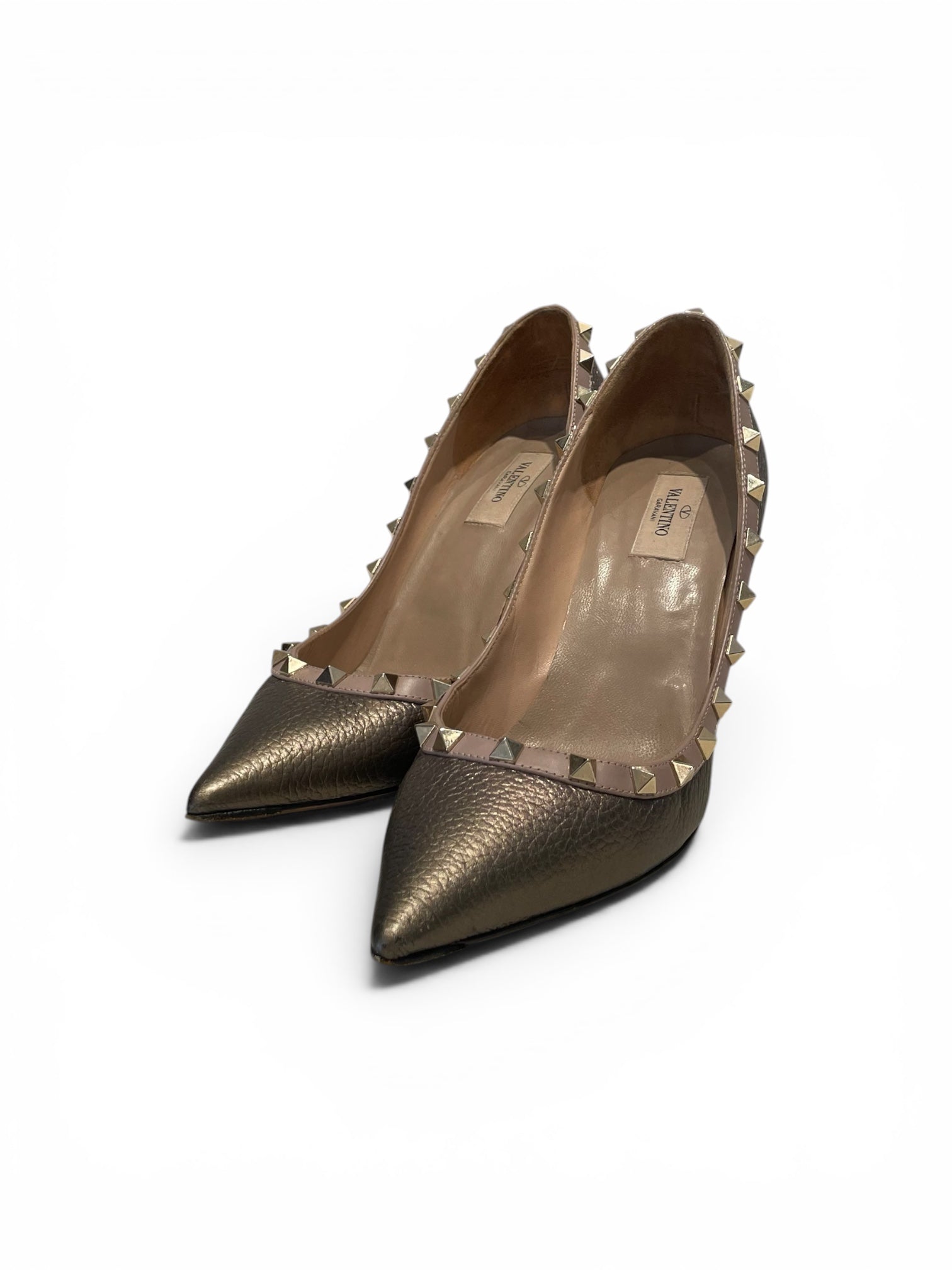 VALENTINO GARAVANI/Heels/EU 40.5/Leather/BEG/Rockstud Point view 1
