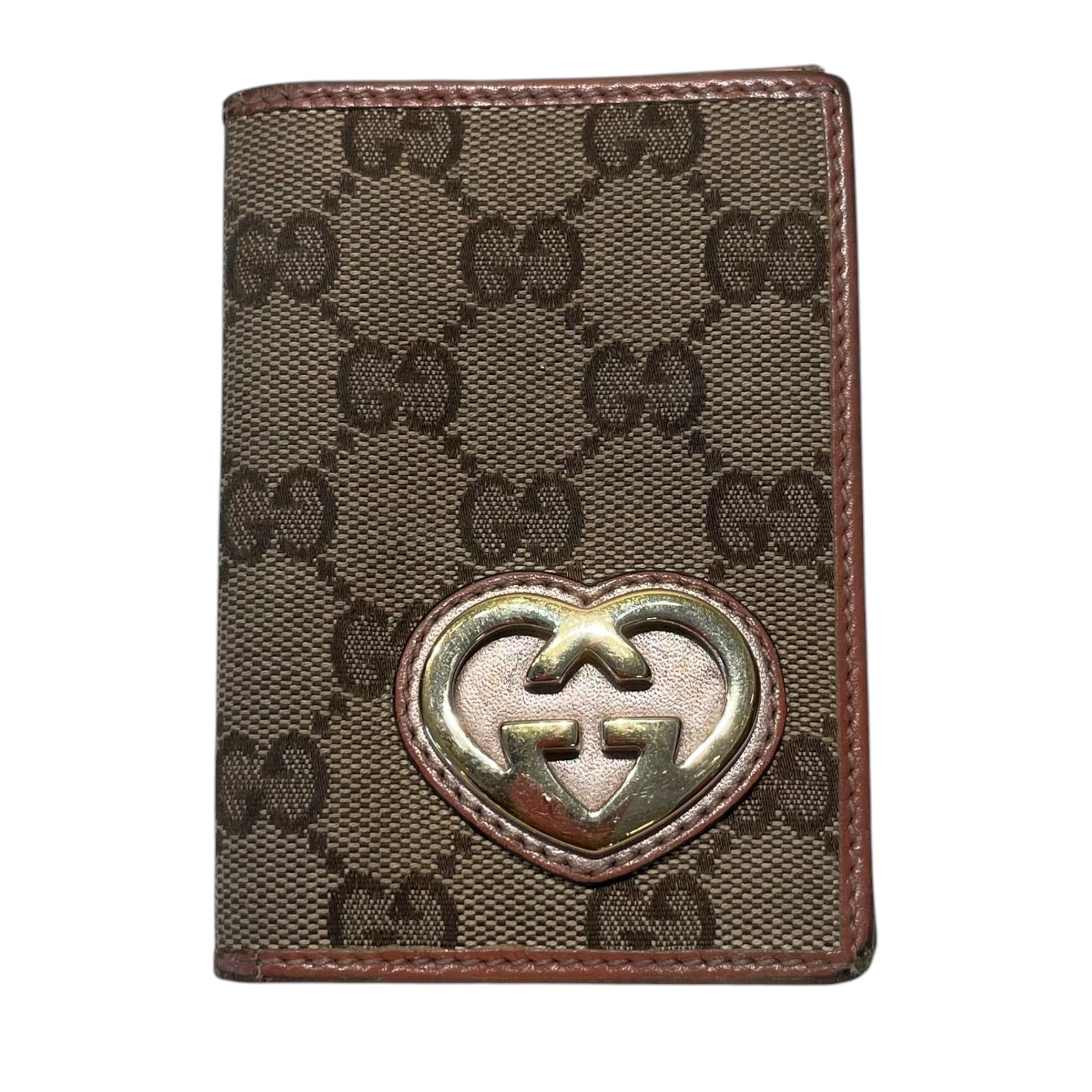 GUCCI/Wallet/Monogram/Cotton/BRW/L's/Gucci Lovely heart Wallet view 1