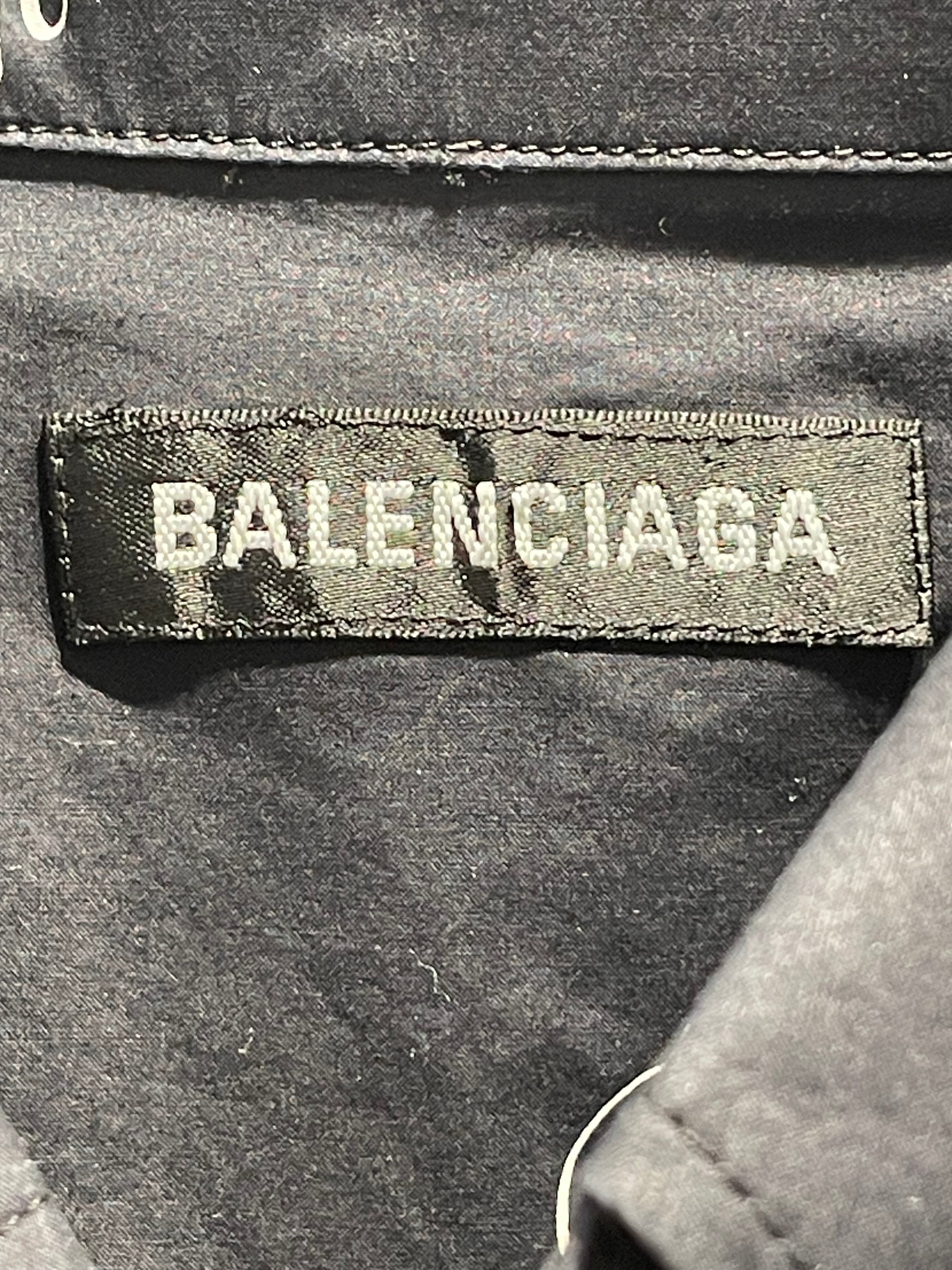 BALENCIAGA/SS Shirt/38/Cotton/BLK/All Over Print/all over cursive logo view 3