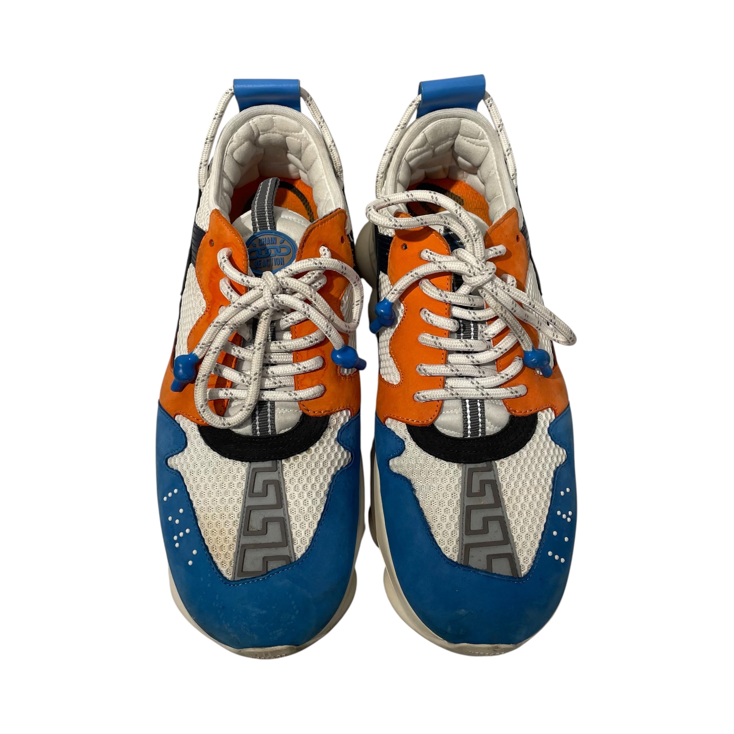 VERSACE/Low-Sneakers/EU 45/Nylon/BLU/blue orange chain reaction view 3