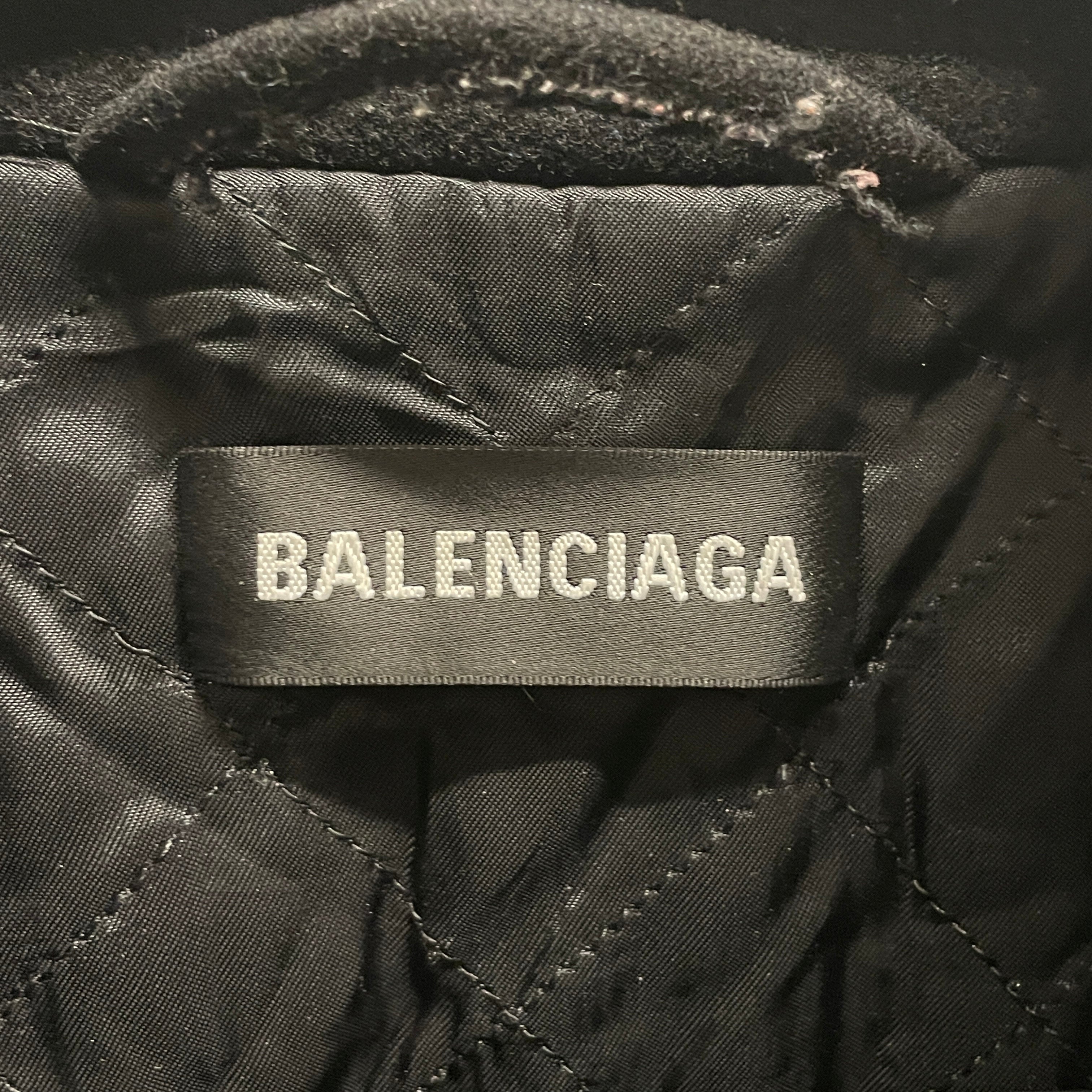 BALENCIAGA/Fleece Jkt/50/Wool/BLK/FRONT LOGO view 3