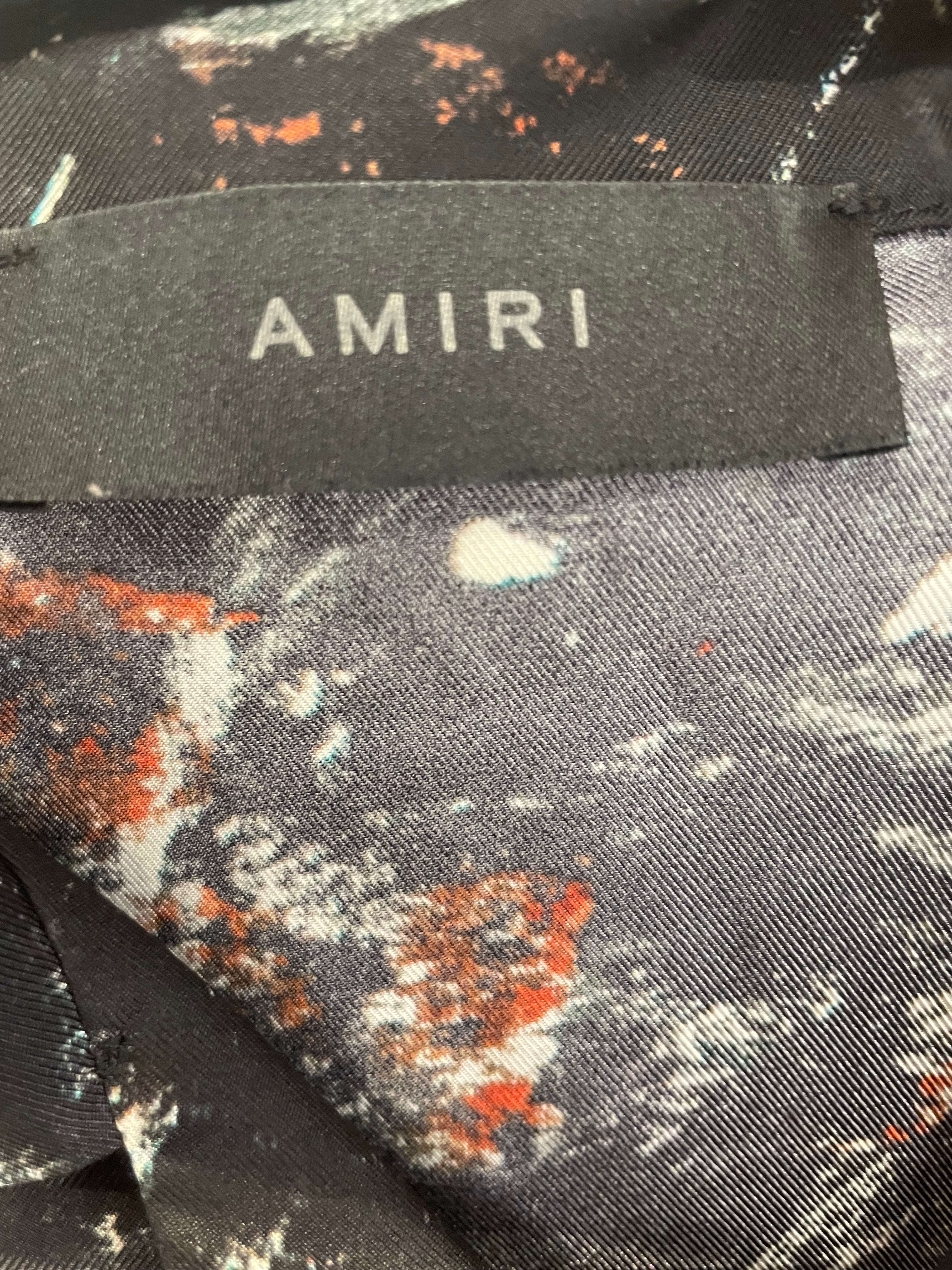 AMIRI/SS Shirt/S/Silk/BLK/All Over Print/PAINT SPLATTER view 3