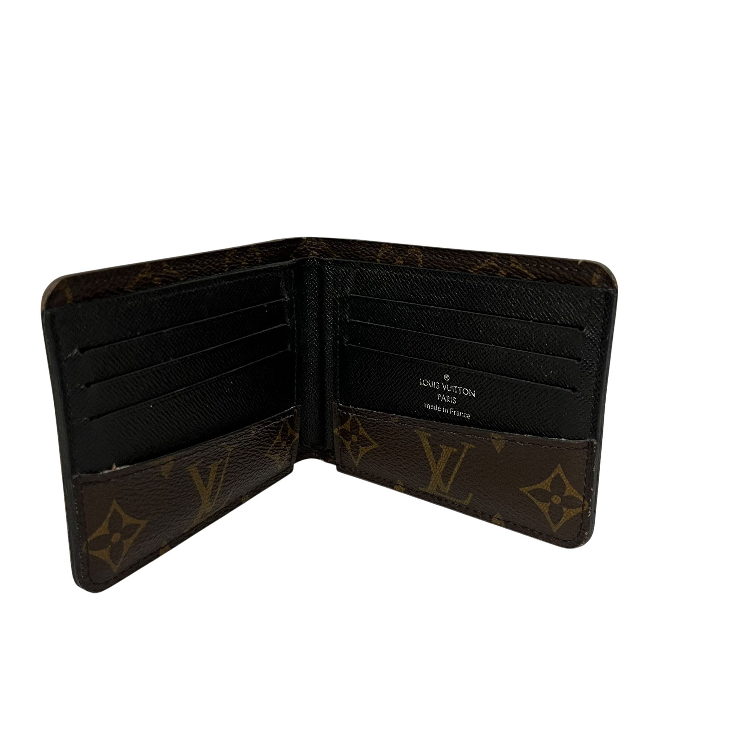LOUIS VUITTON/Bifold Wallet/Leather/BRW/M's/black detailing view 3