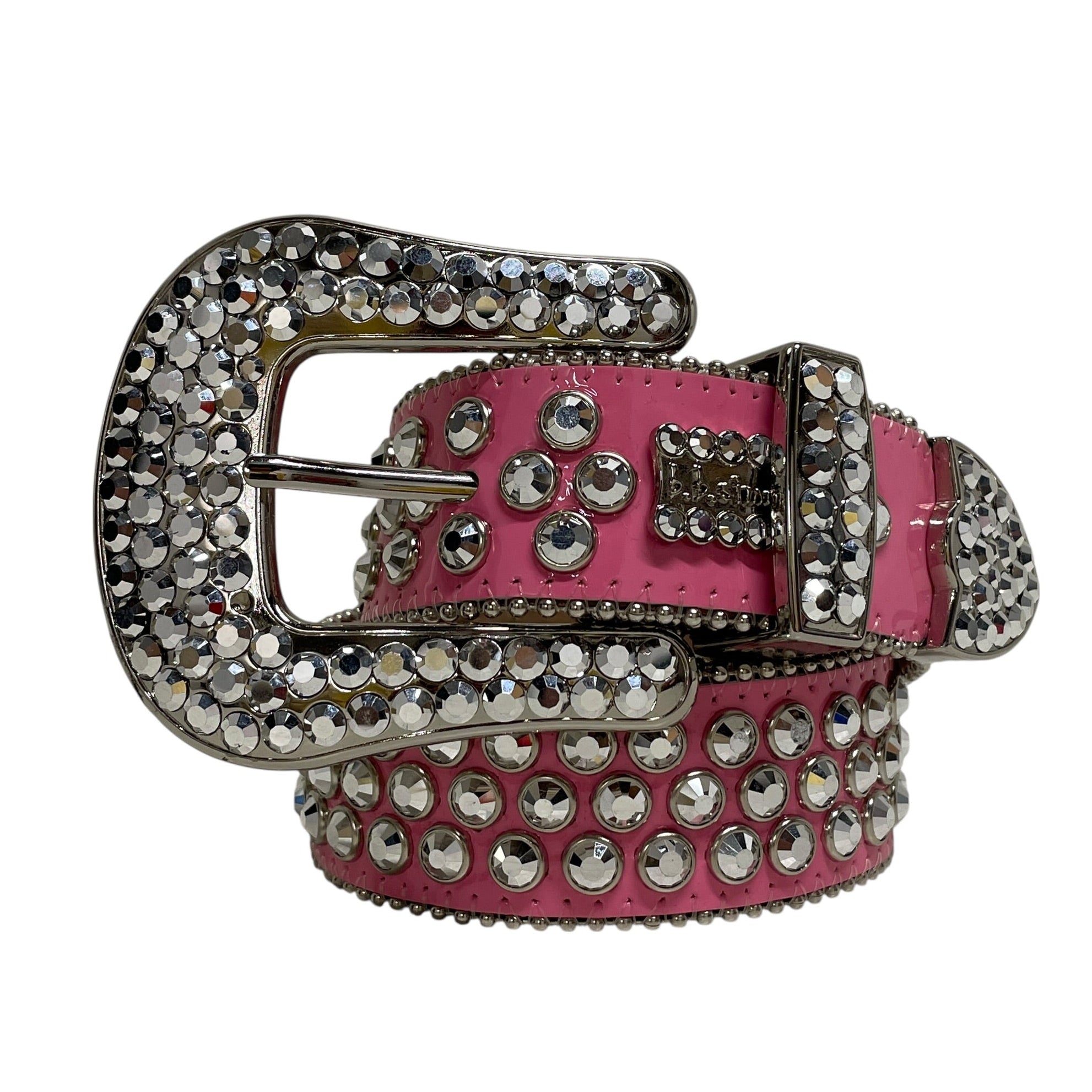 b.b.simon/Belt/Leather/PNK/SILVER RHINESTONE view 1