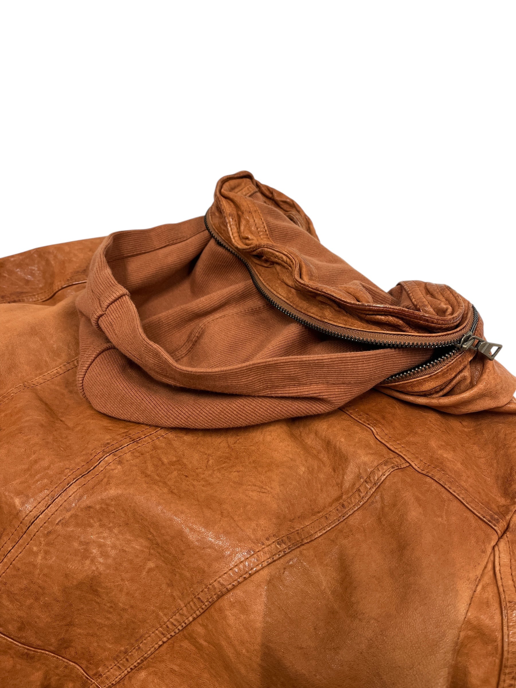Vintage/Leather Jkt/S/Sheepskin/CML/KOREAN BOMBER JKT ZIPPER DECO view 3