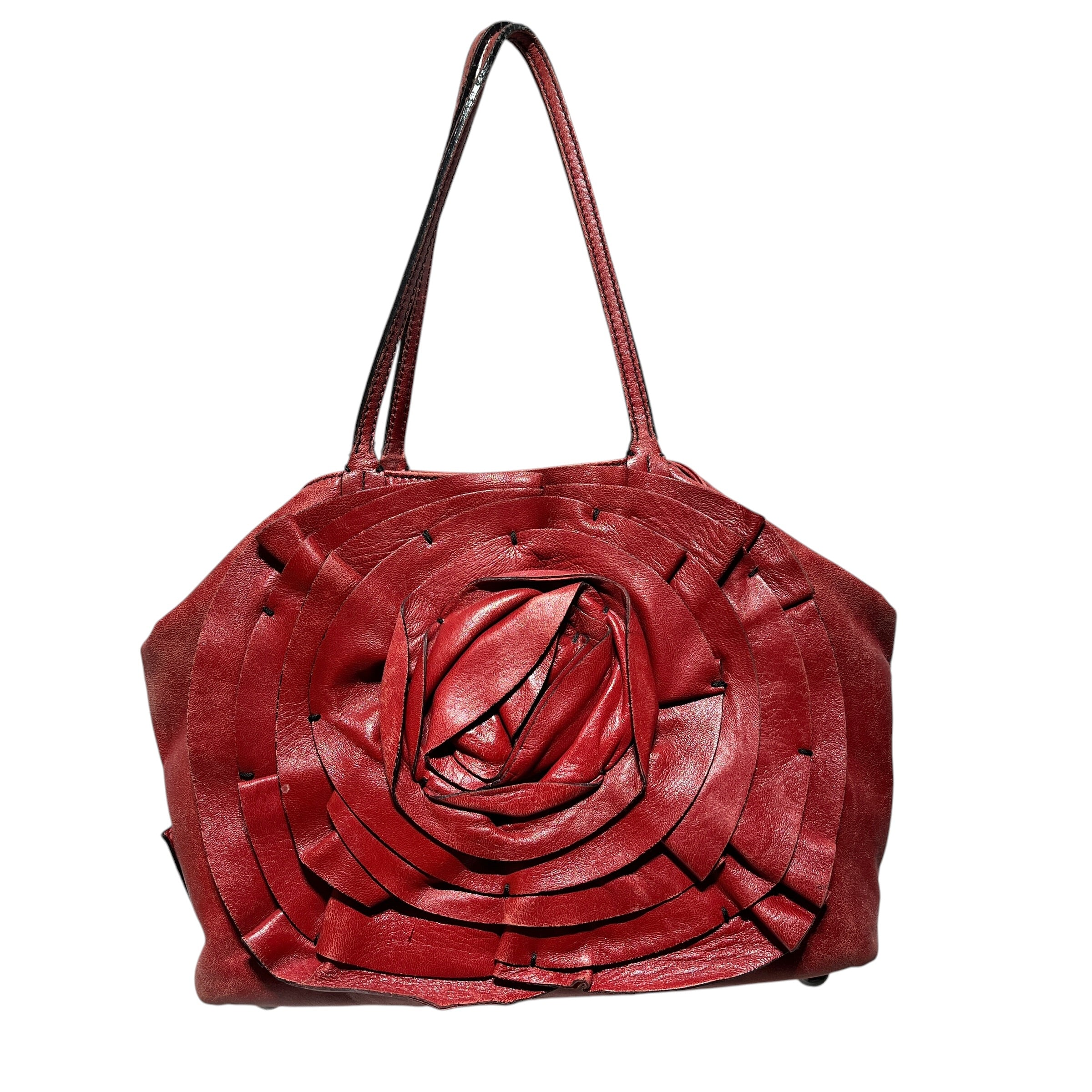 VALENTINO GARAVANI/Hand Bag/Leather/RED/Flower Design tote view 1