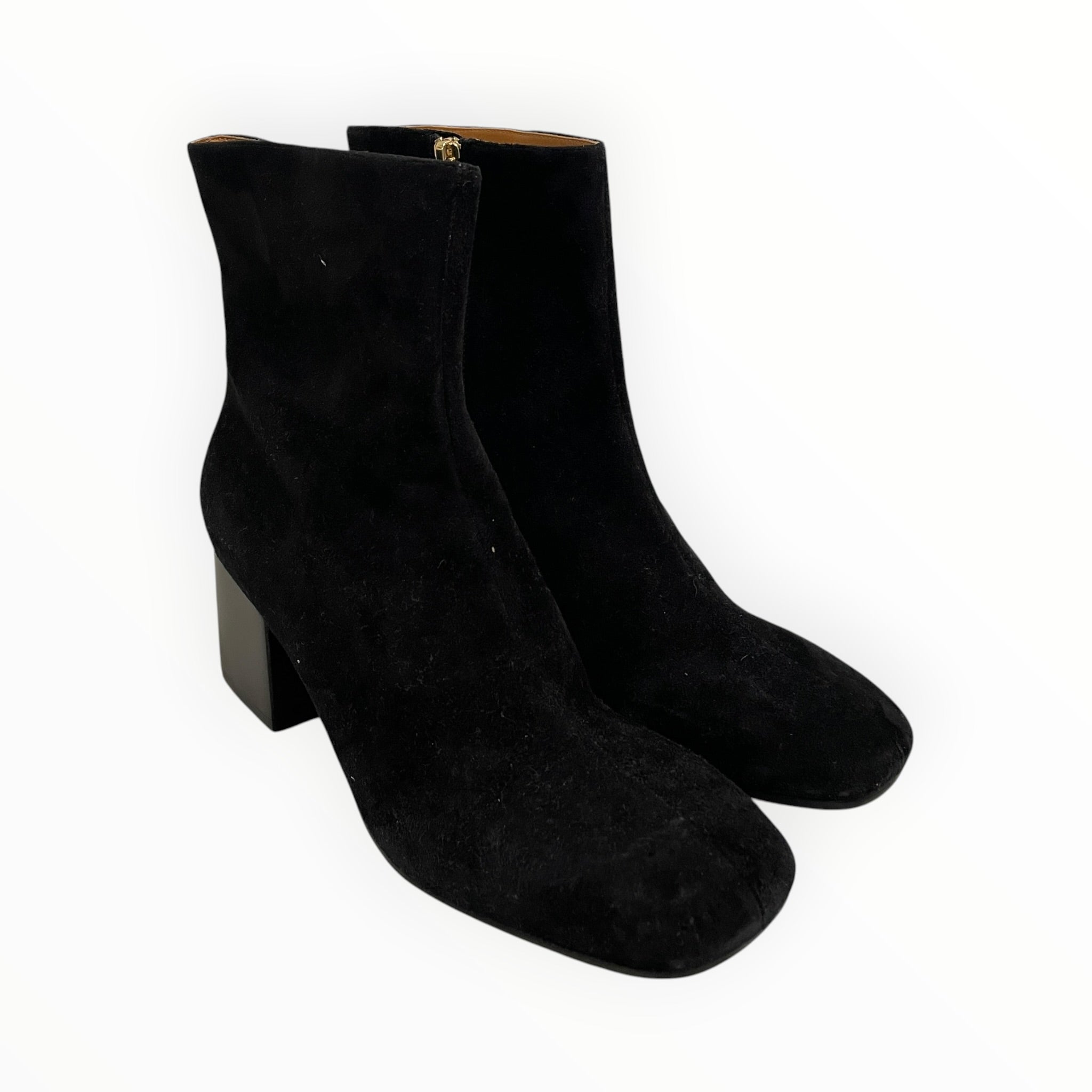 MARNI/Booties/EU 40/Suede/BLK/sqr toe, heeled side zip view 1