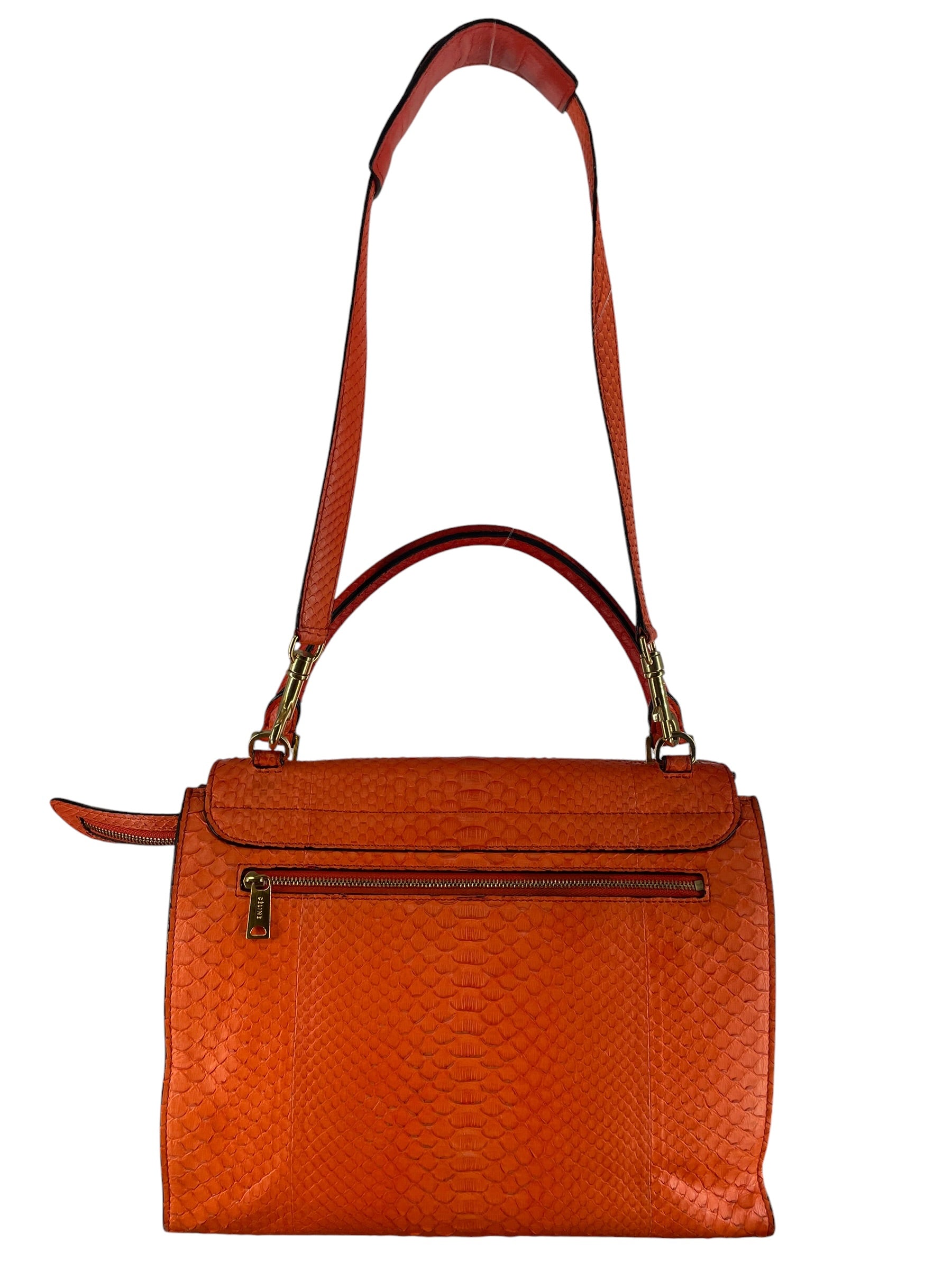 CELINE/Bag/Animal Pattern/Leather/ORN/BRIGHT ORANGE SNAKESKIN BAG view 3