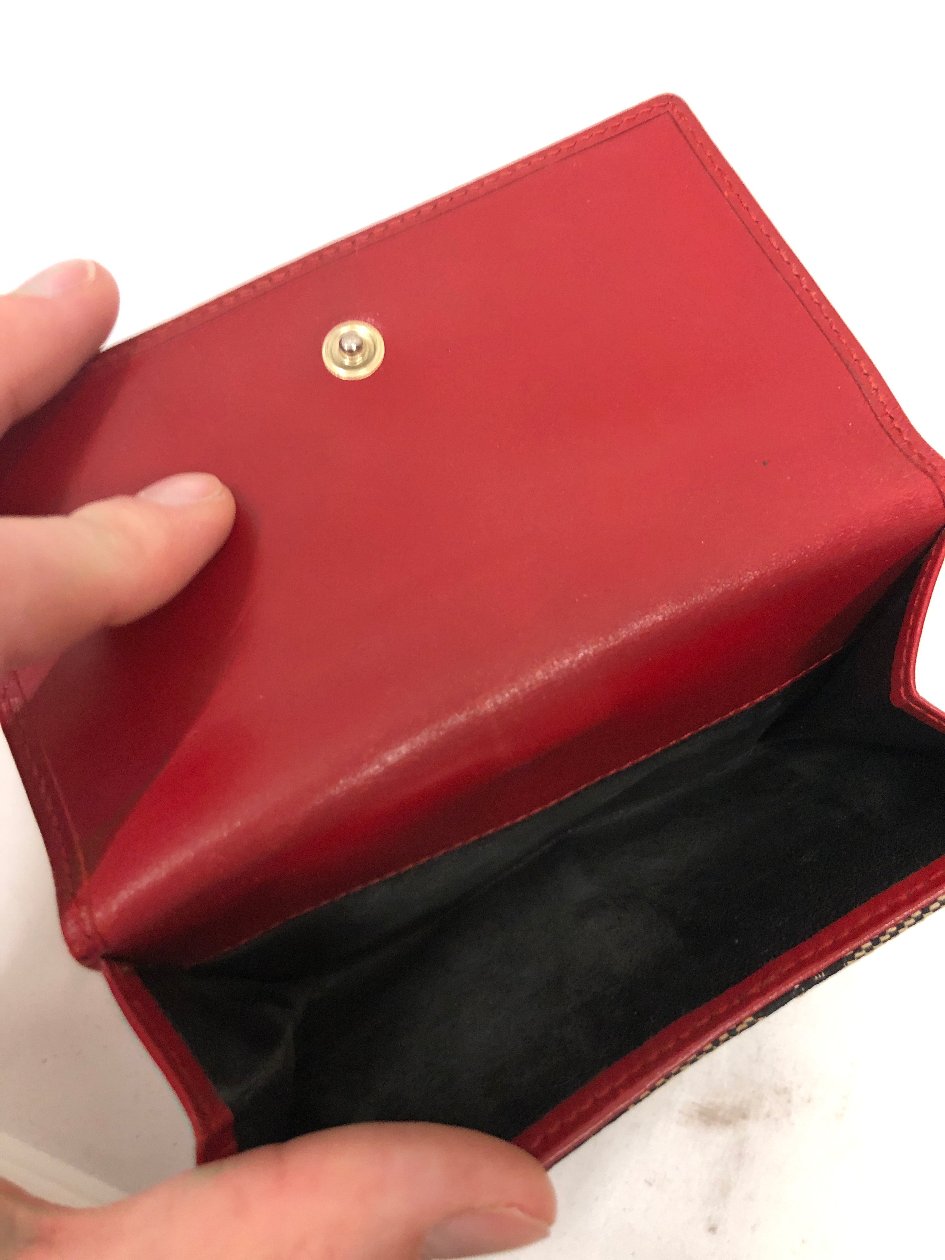 GUCCI/Trifold Wallet/Monogram/Cotton/RED/L's/ view 3