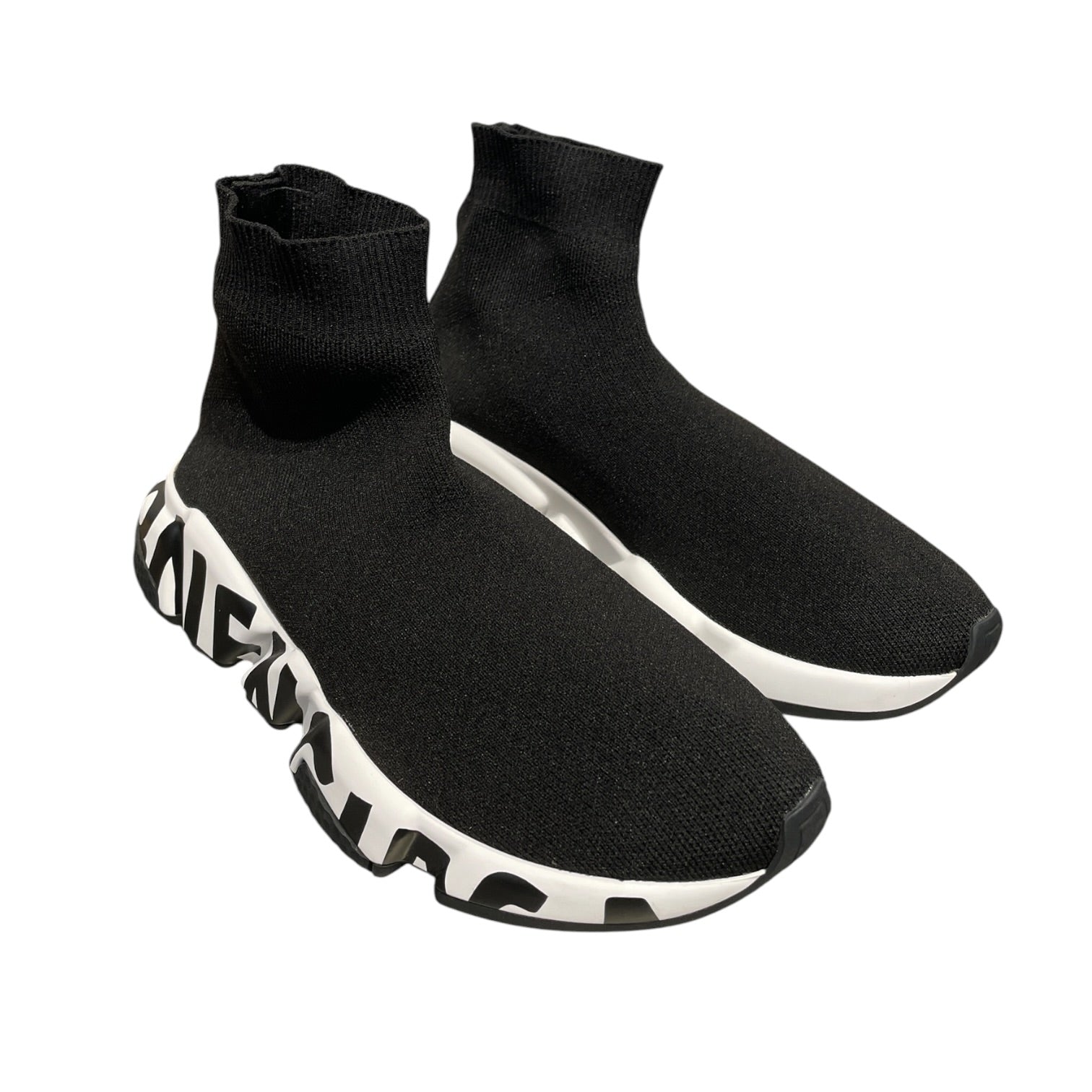 BALENCIAGA/Hi-Sneakers/US 6/Cotton/BLK/Speed Trainer Graffiti Sock view 1