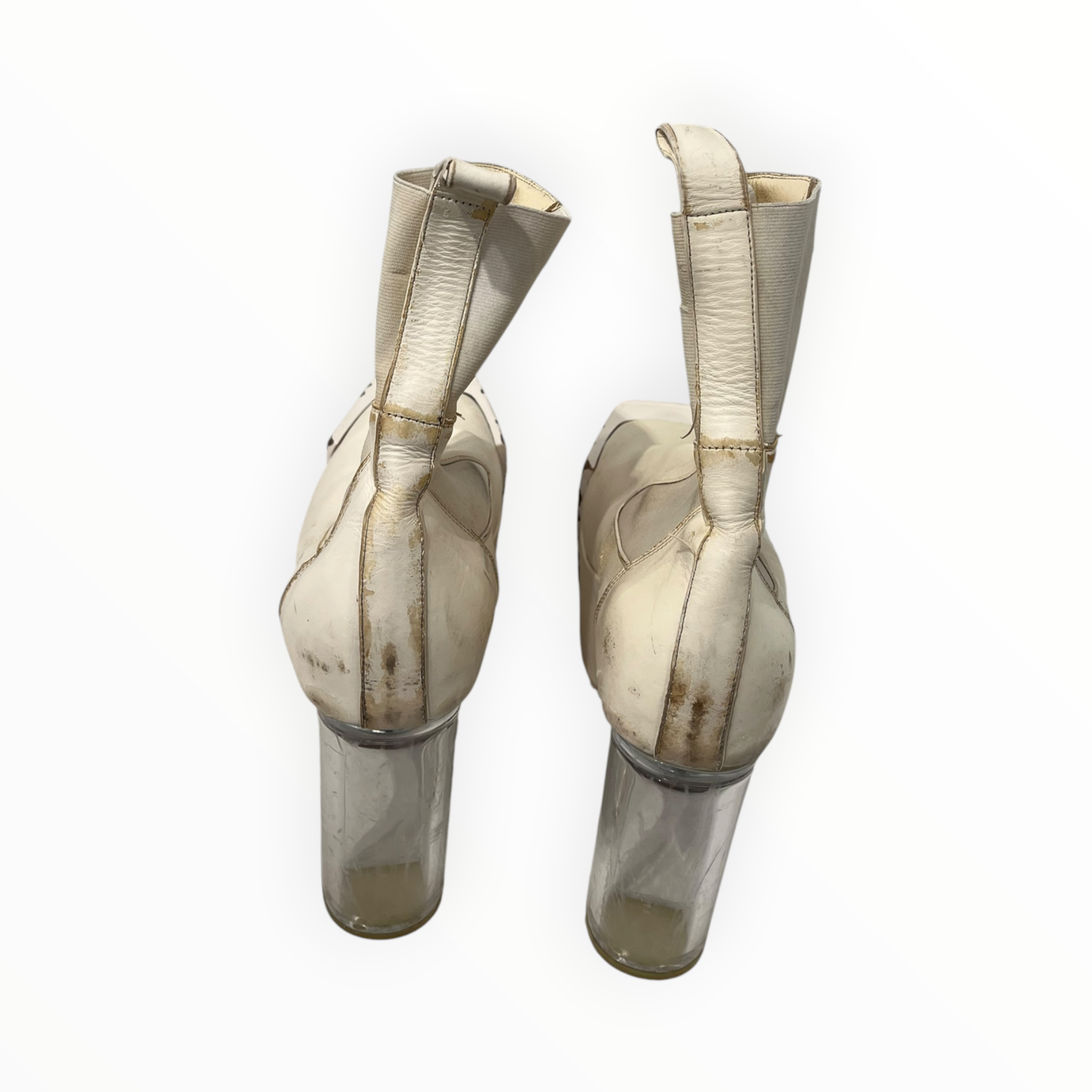 Rick Owens/Boots/EU 42.5/Leather/WHT/KISS HEELS view 4