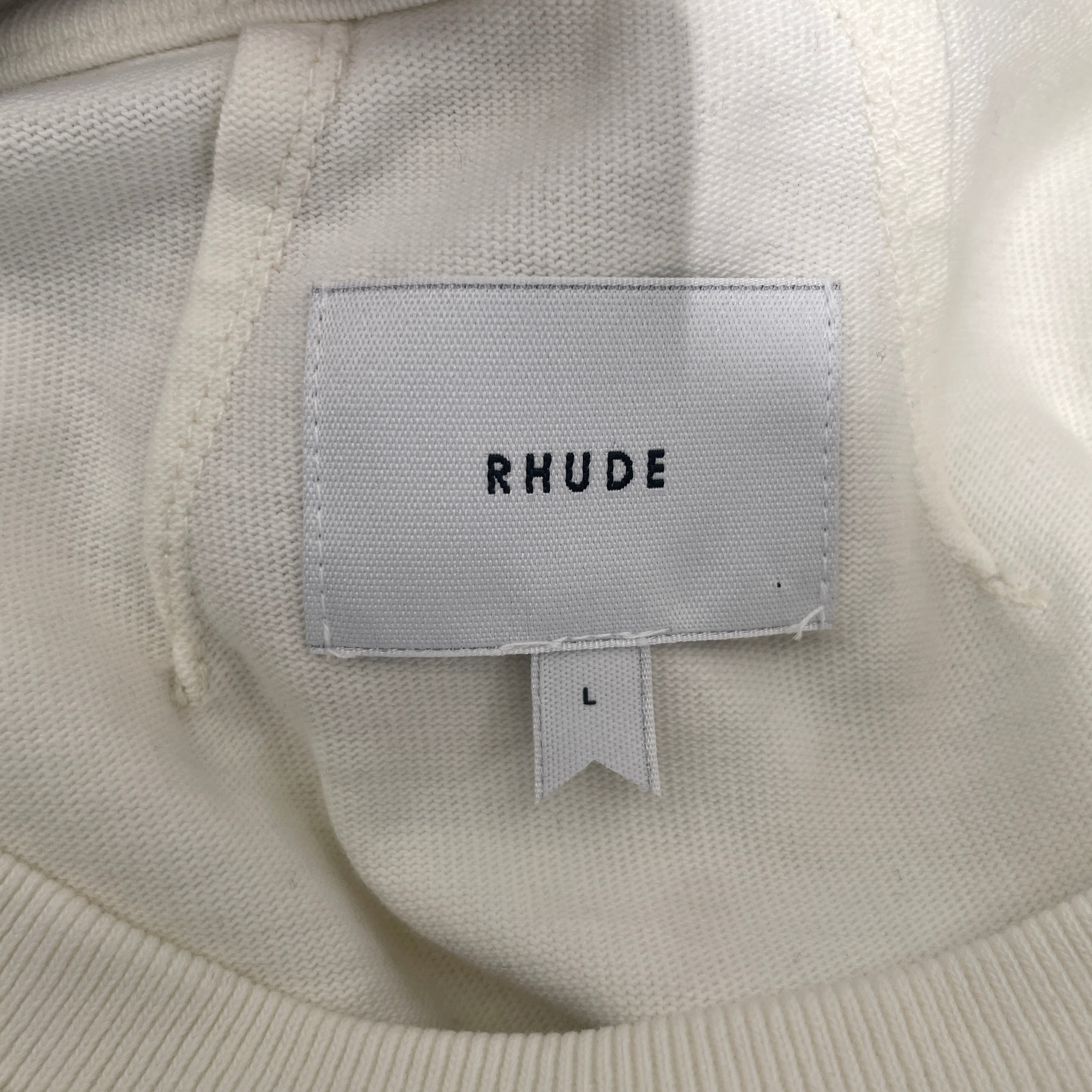 RHUDE/T-Shirt/L/Cotton/WHT/VIRGIN ISLANDS SCRIPT view 3