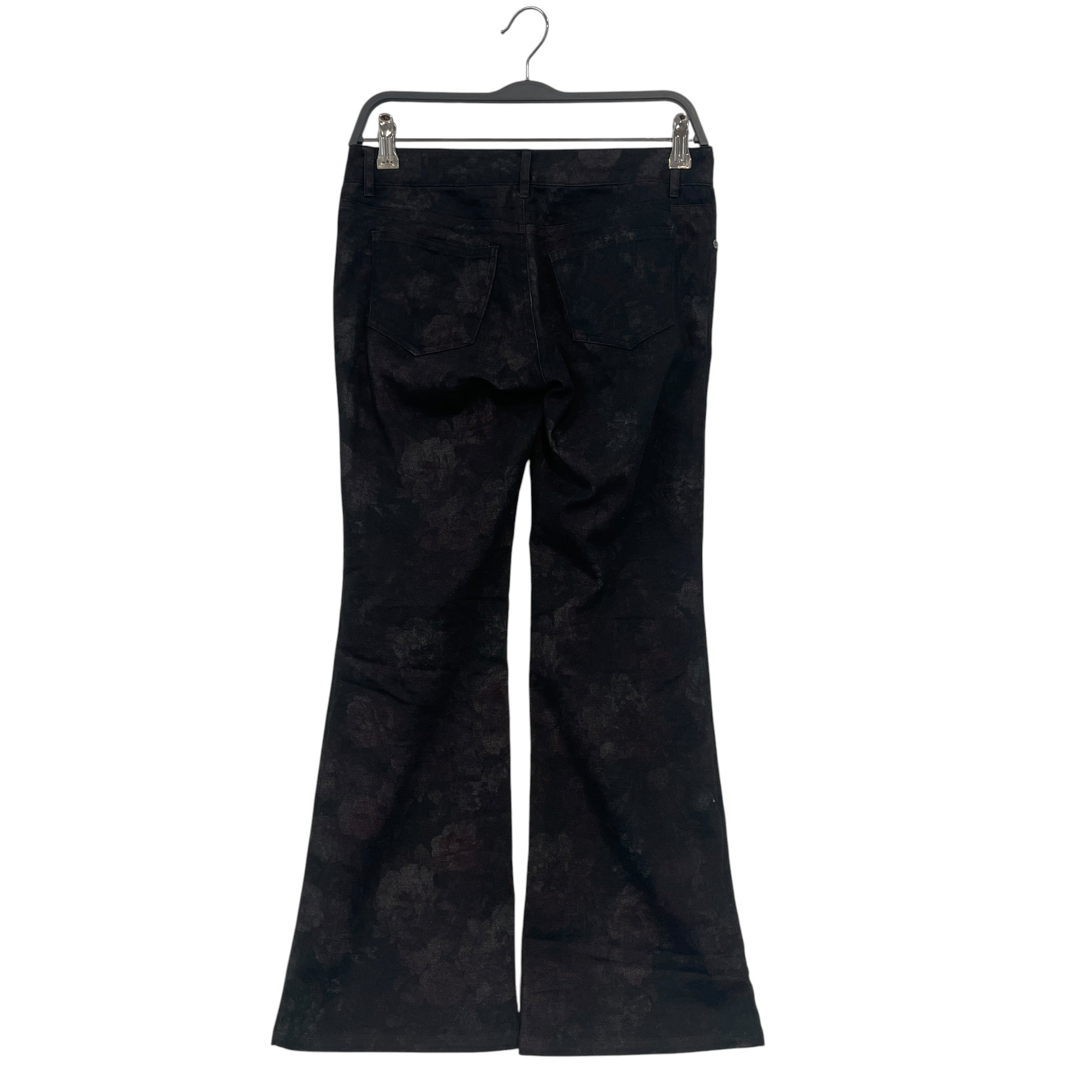 TORNADO MART/Bootcut Pants/38/All Over Print/Cotton/BLK/MUTED FLOWERS, view 2
